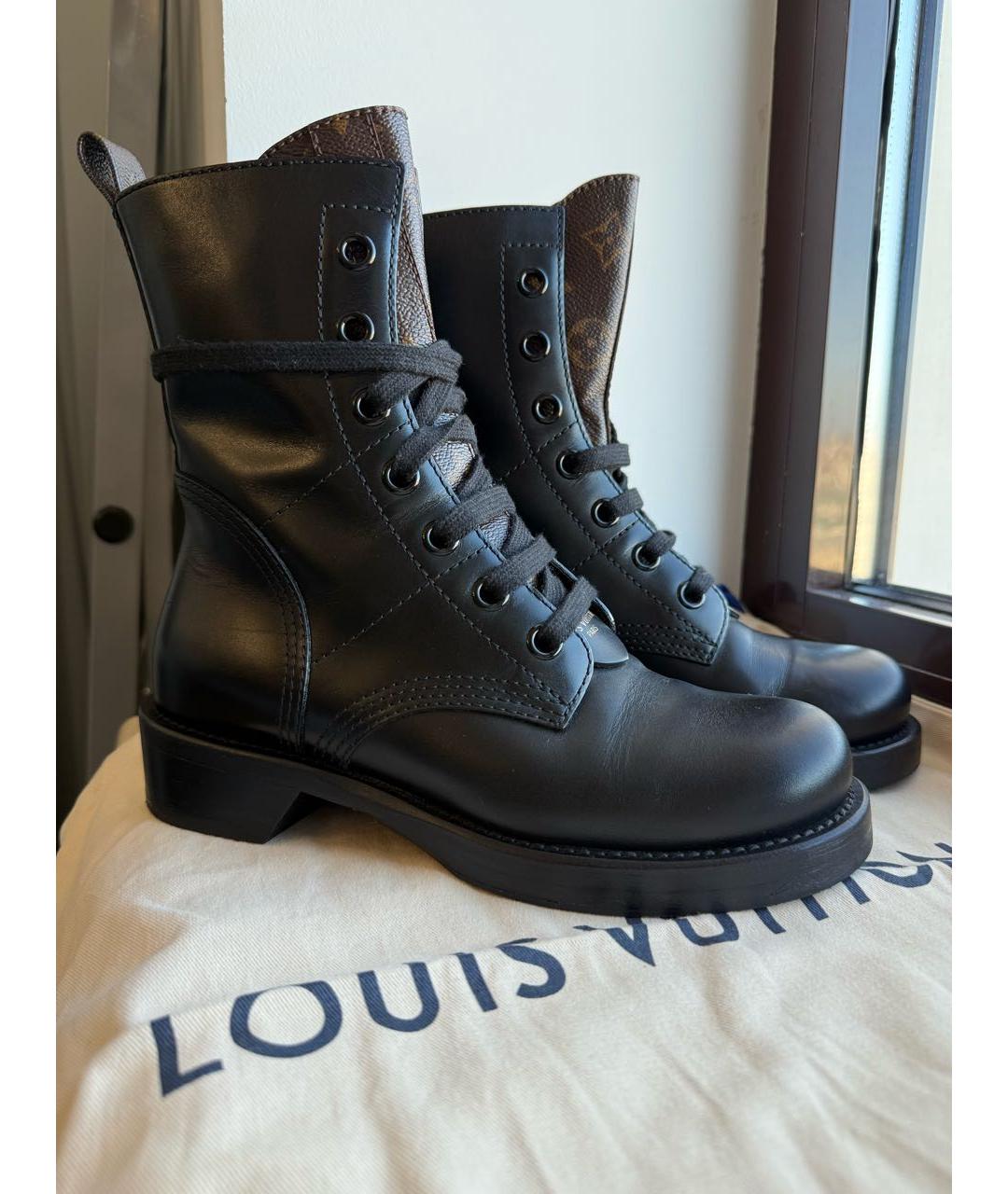 LOUIS VUITTON Черные кожаные ботинки, фото 6