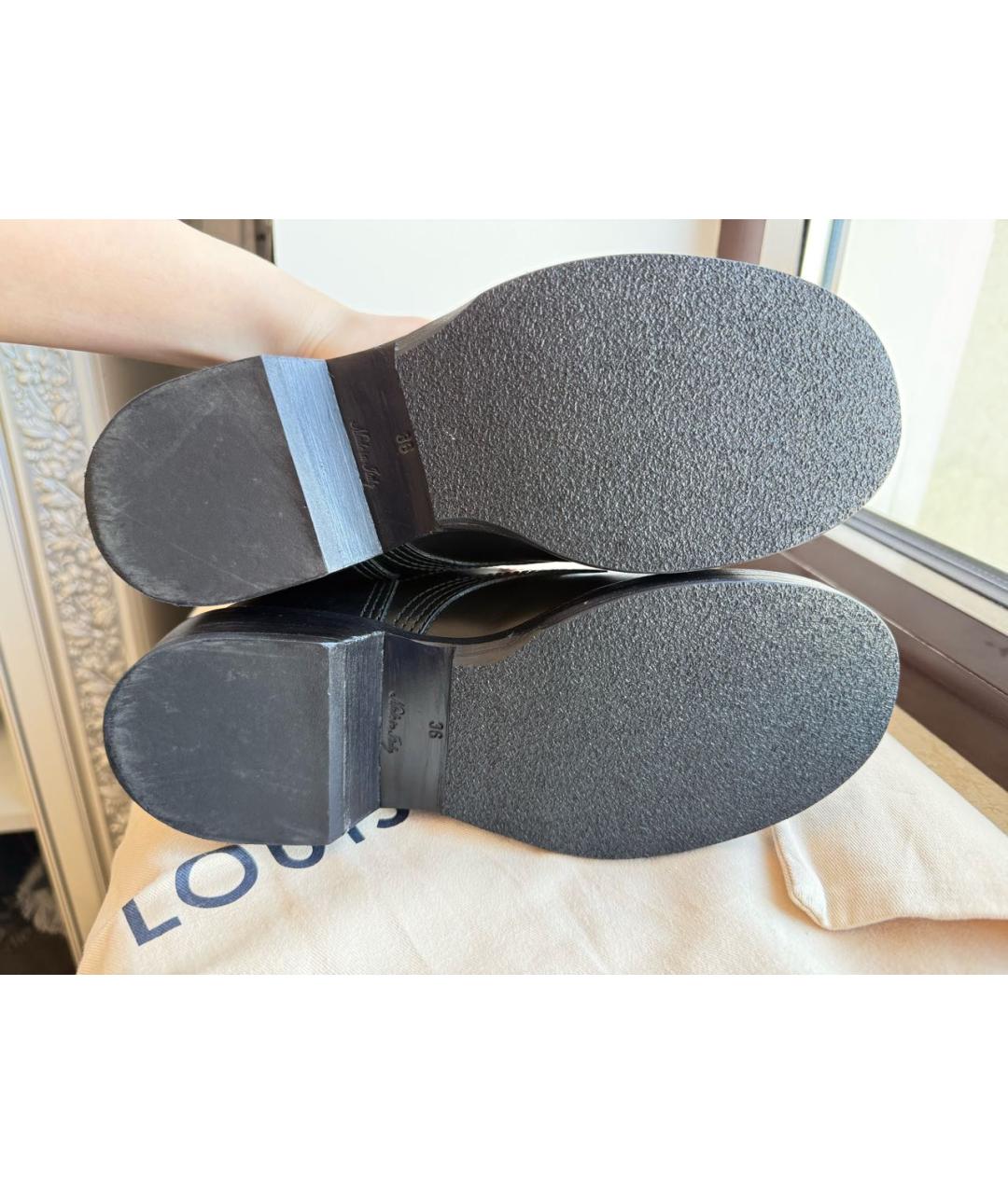 LOUIS VUITTON Черные кожаные ботинки, фото 4