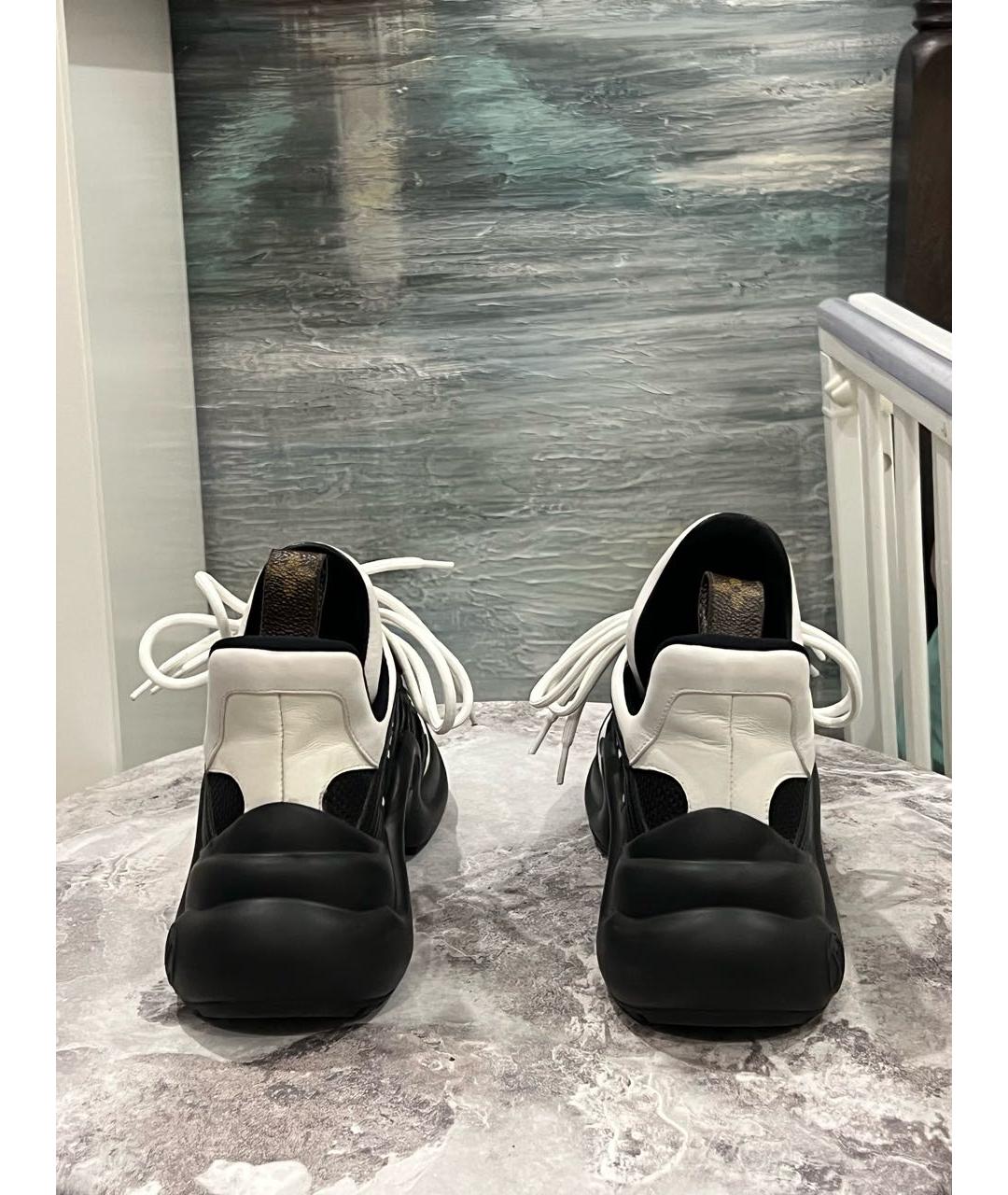 LOUIS VUITTON Черные кожаные кроссовки, фото 4