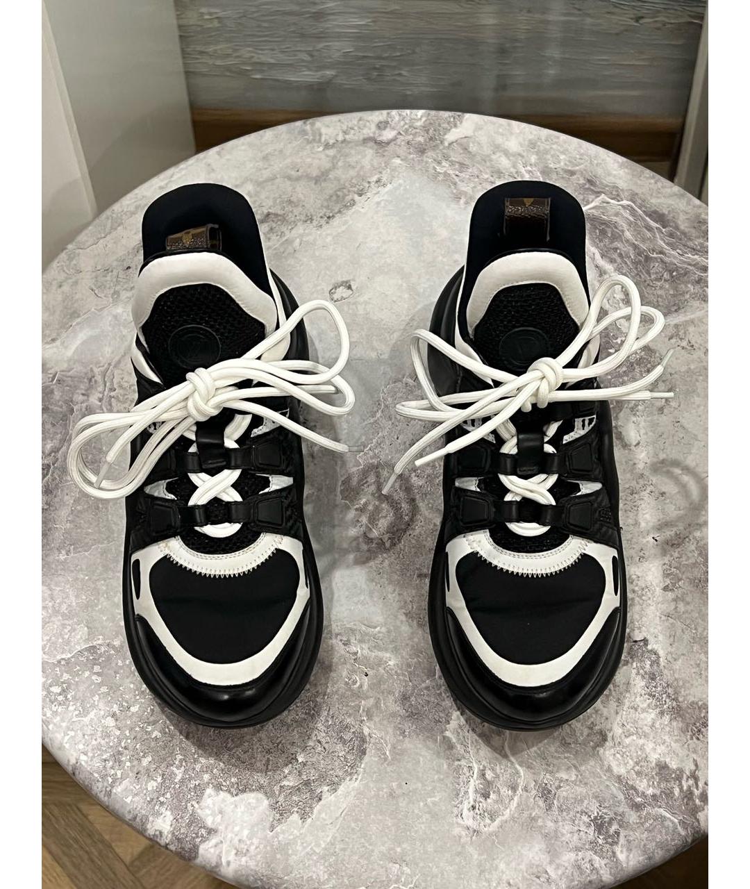 LOUIS VUITTON Черные кожаные кроссовки, фото 2