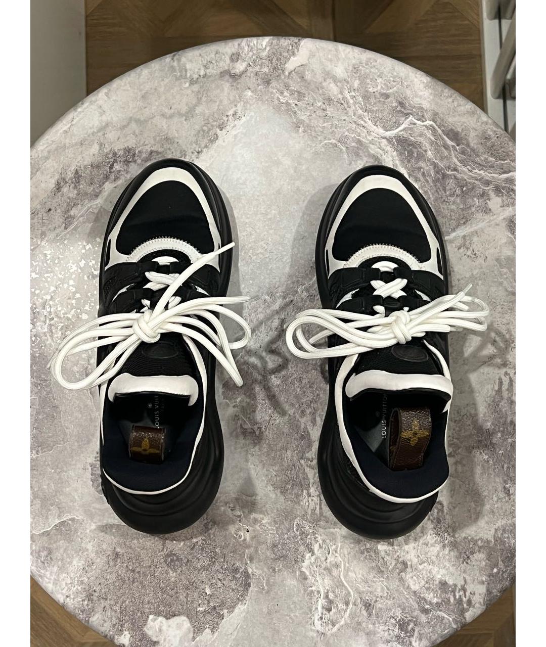 LOUIS VUITTON Черные кожаные кроссовки, фото 3
