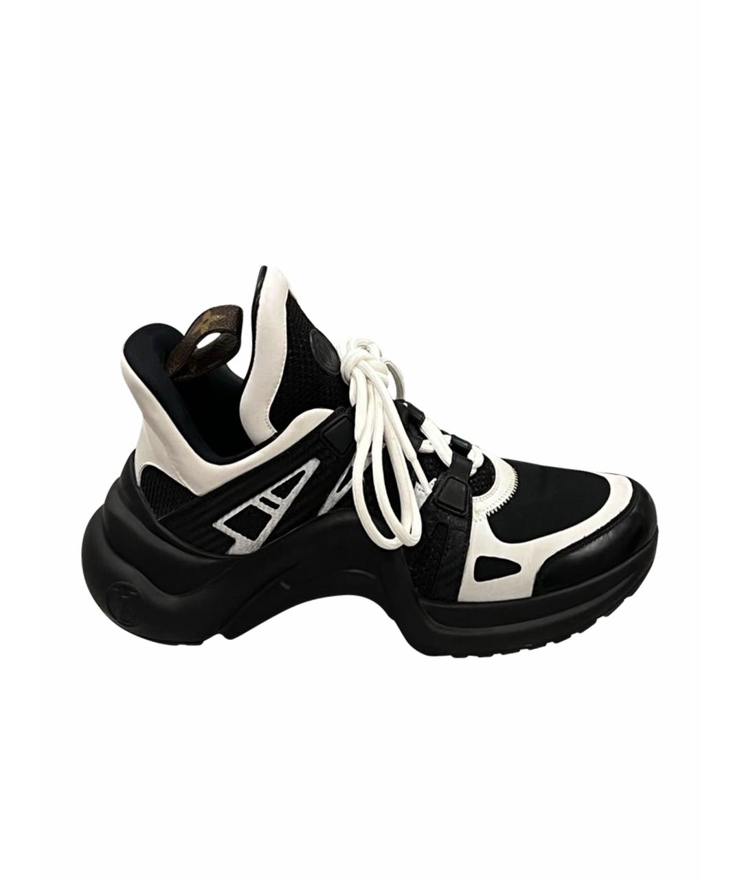 LOUIS VUITTON Черные кожаные кроссовки, фото 1