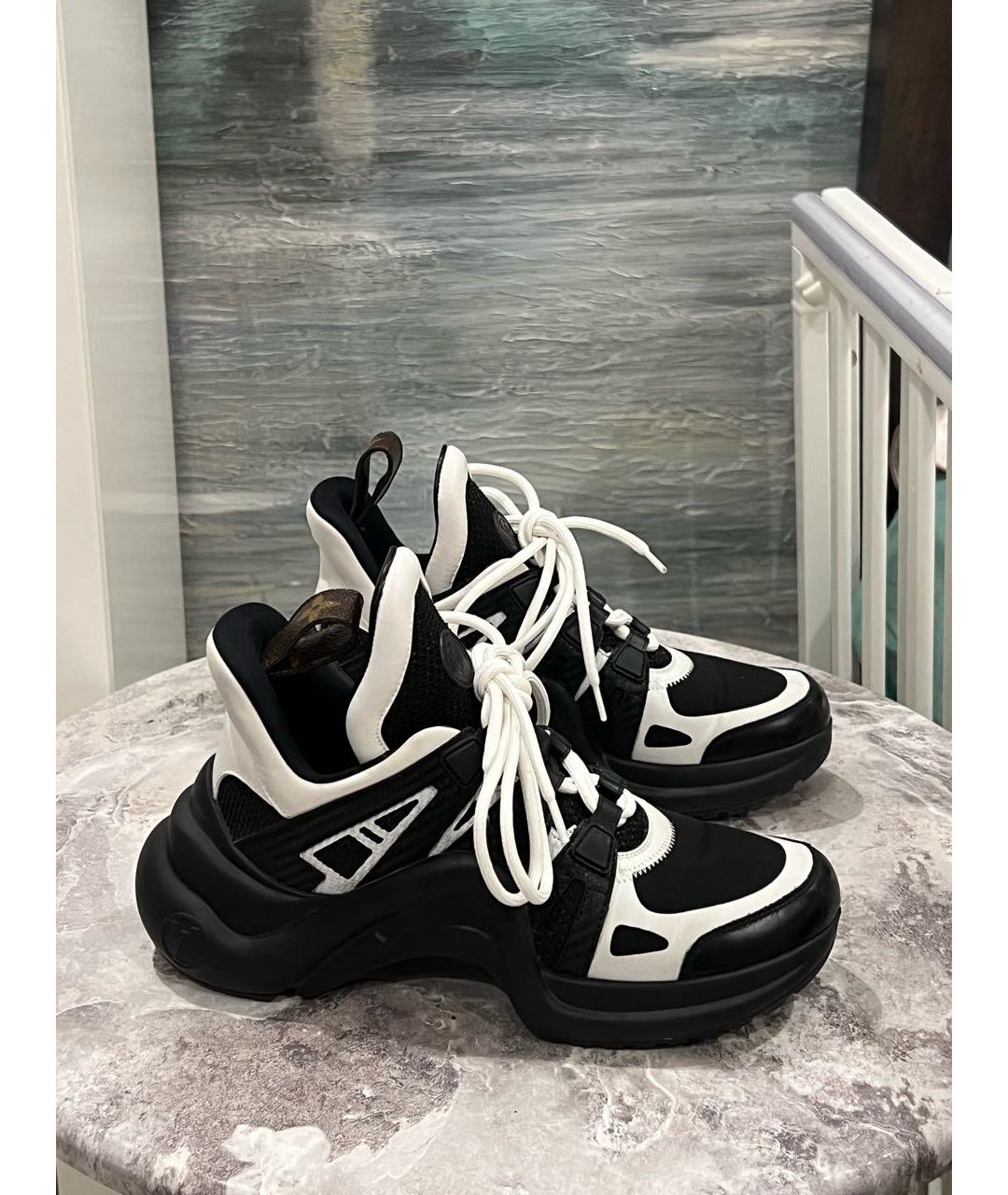 LOUIS VUITTON Черные кожаные кроссовки, фото 5