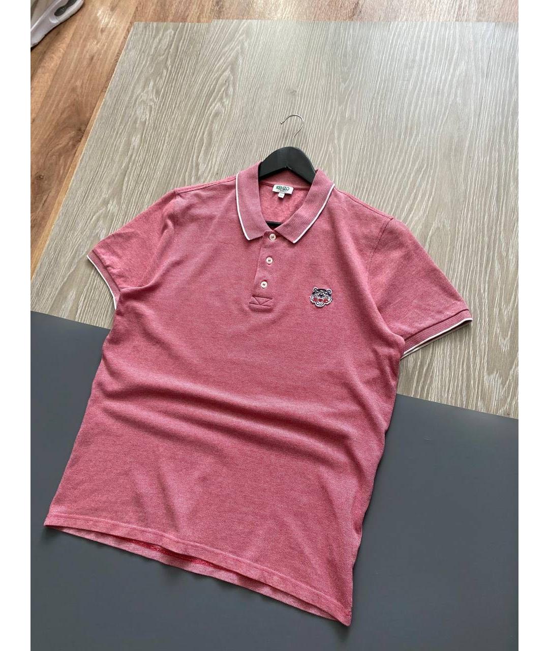KENZO Коралловое хлопковое поло с коротким рукавом, фото 2