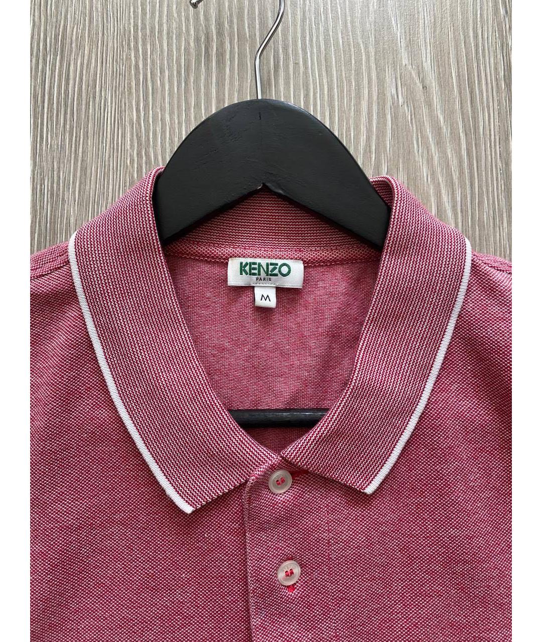 KENZO Коралловое хлопковое поло с коротким рукавом, фото 4