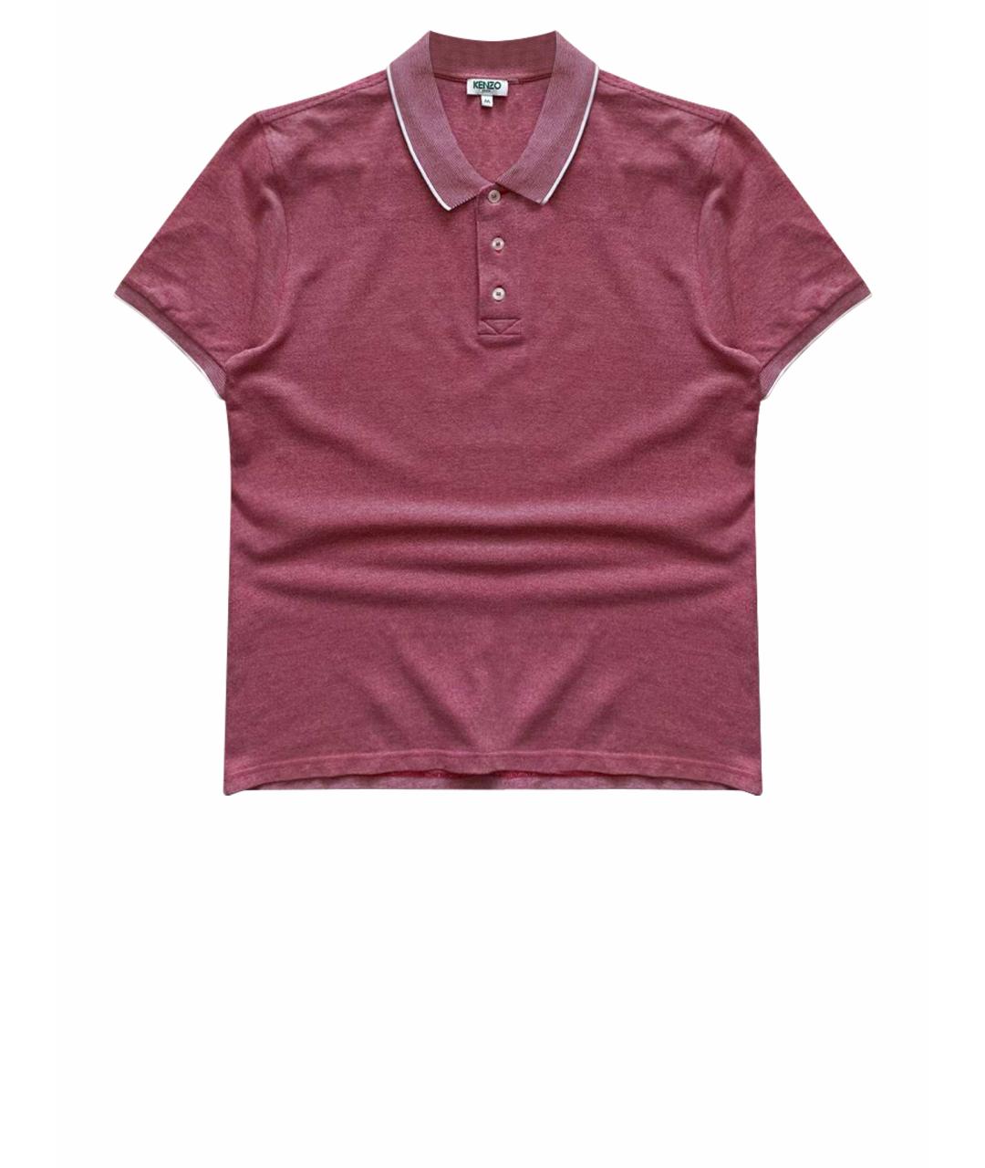 KENZO Коралловое хлопковое поло с коротким рукавом, фото 1