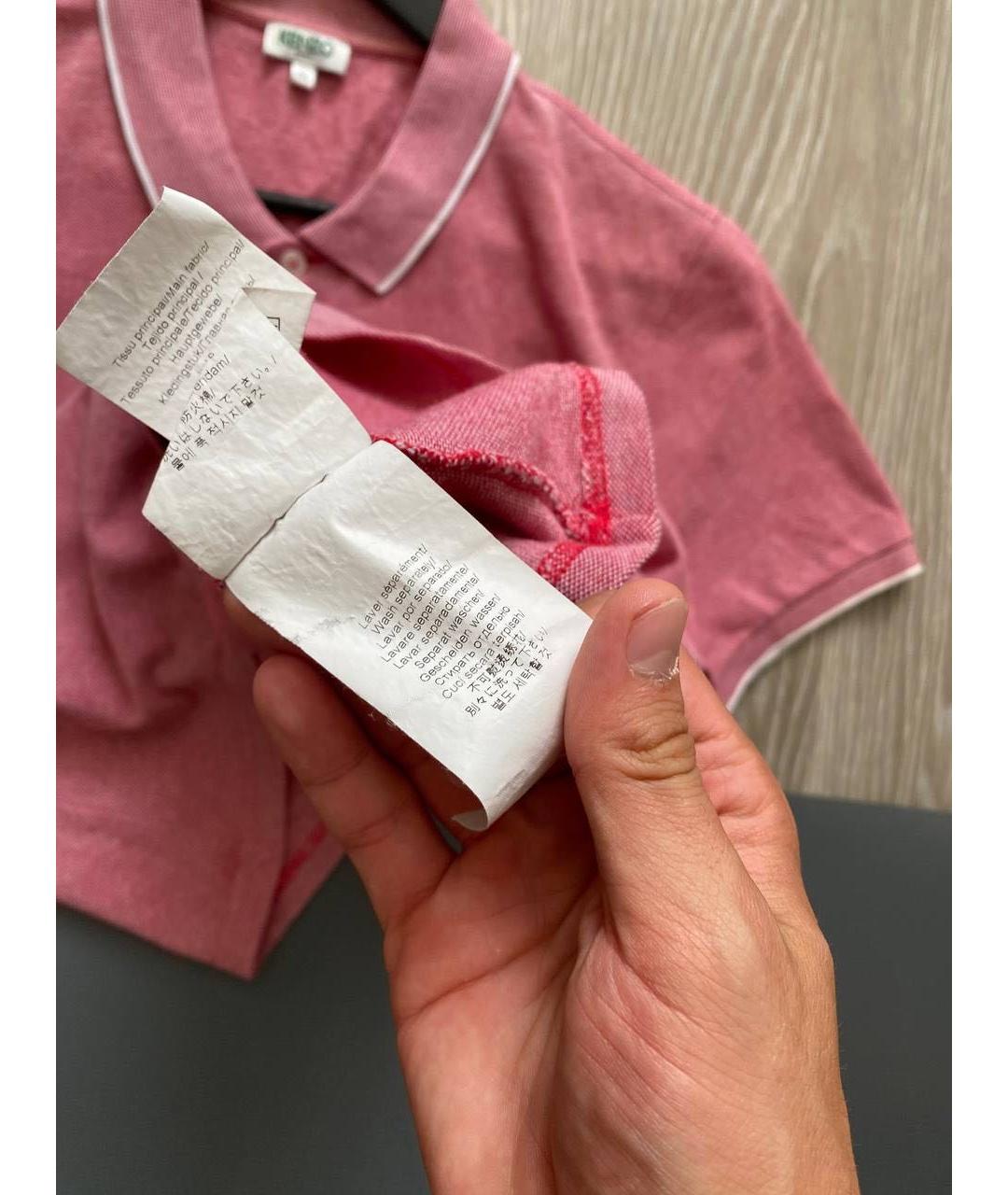 KENZO Коралловое хлопковое поло с коротким рукавом, фото 6