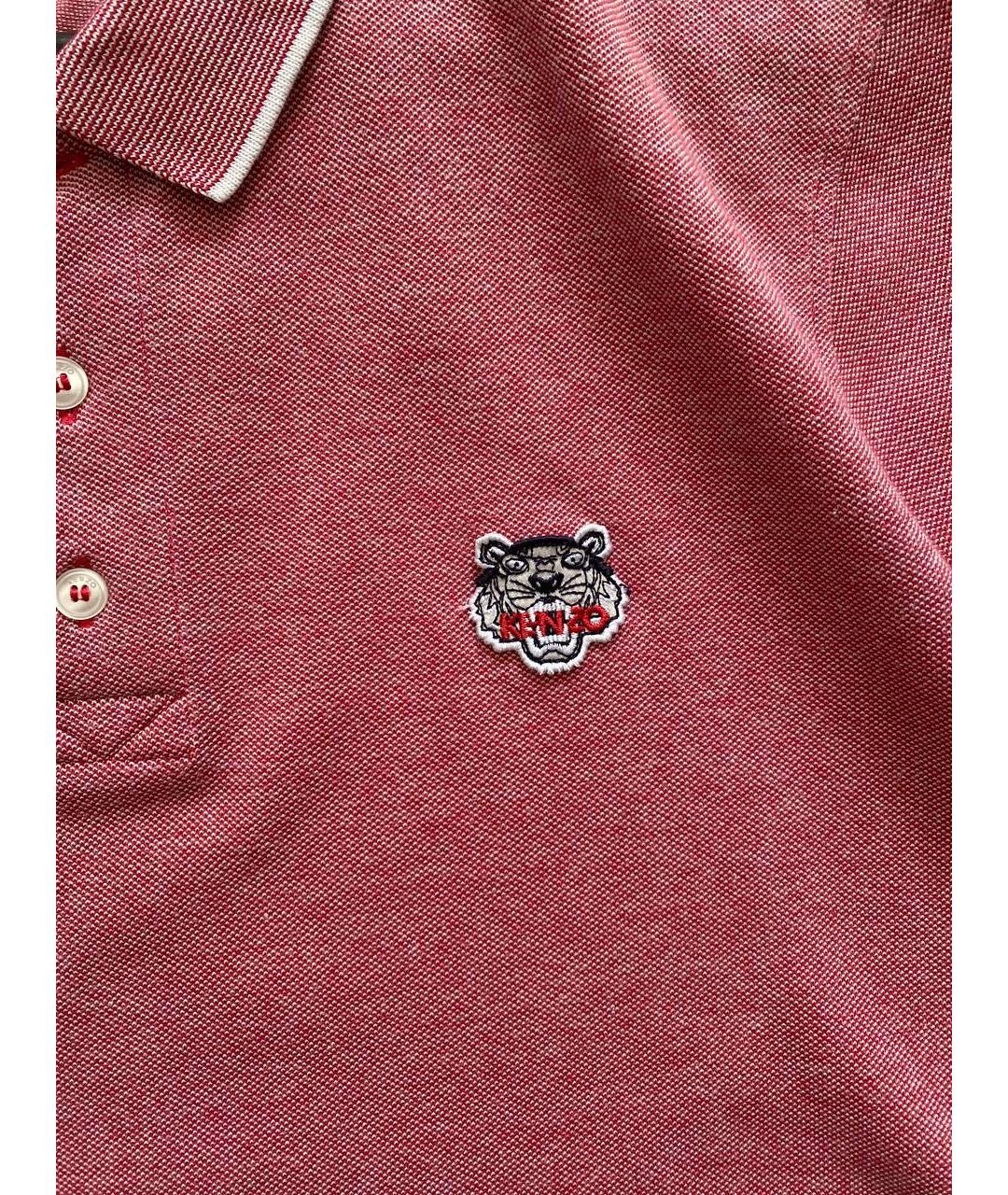 KENZO Коралловое хлопковое поло с коротким рукавом, фото 3