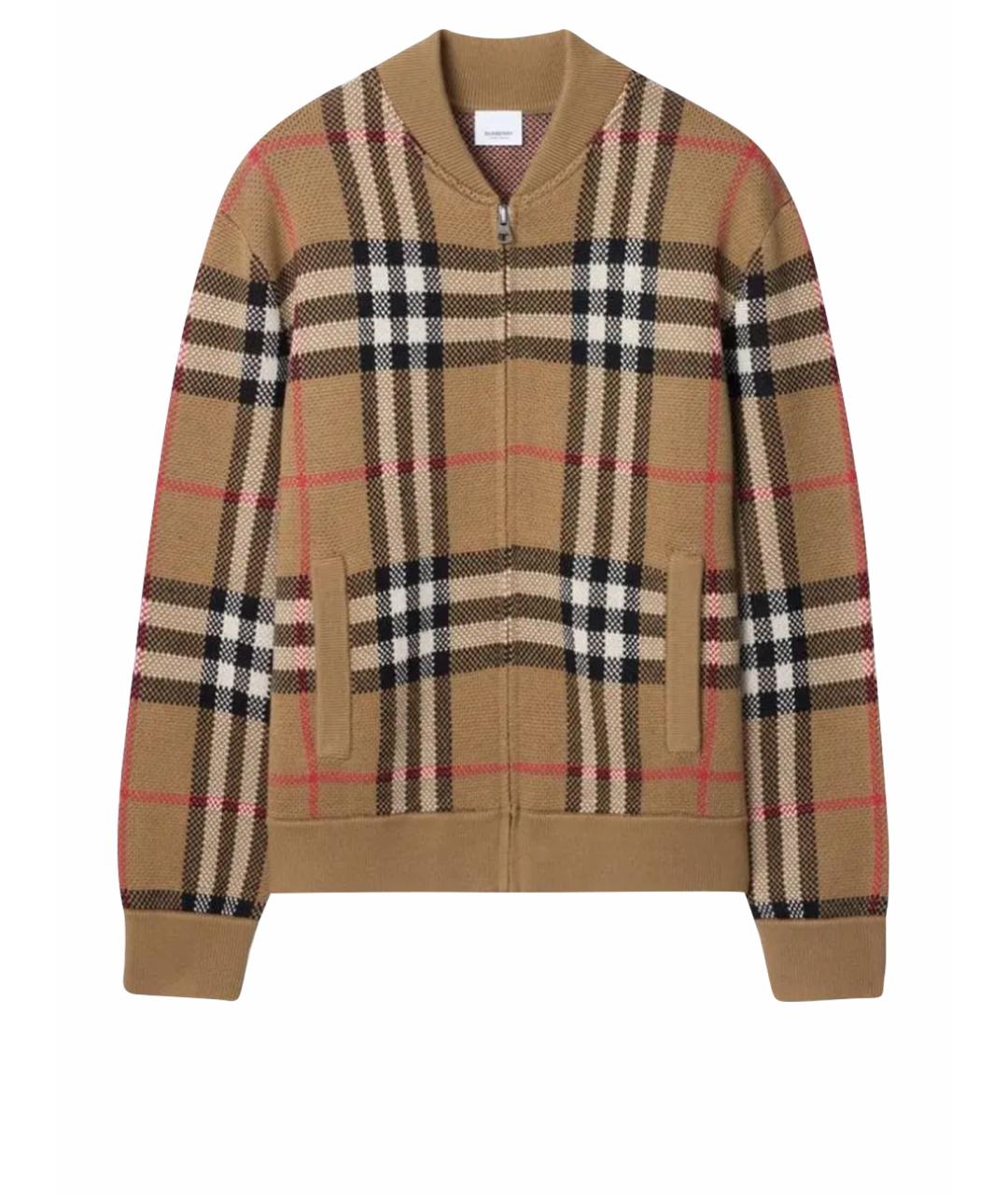 BURBERRY Бежевый шерстяной кардиган, фото 1