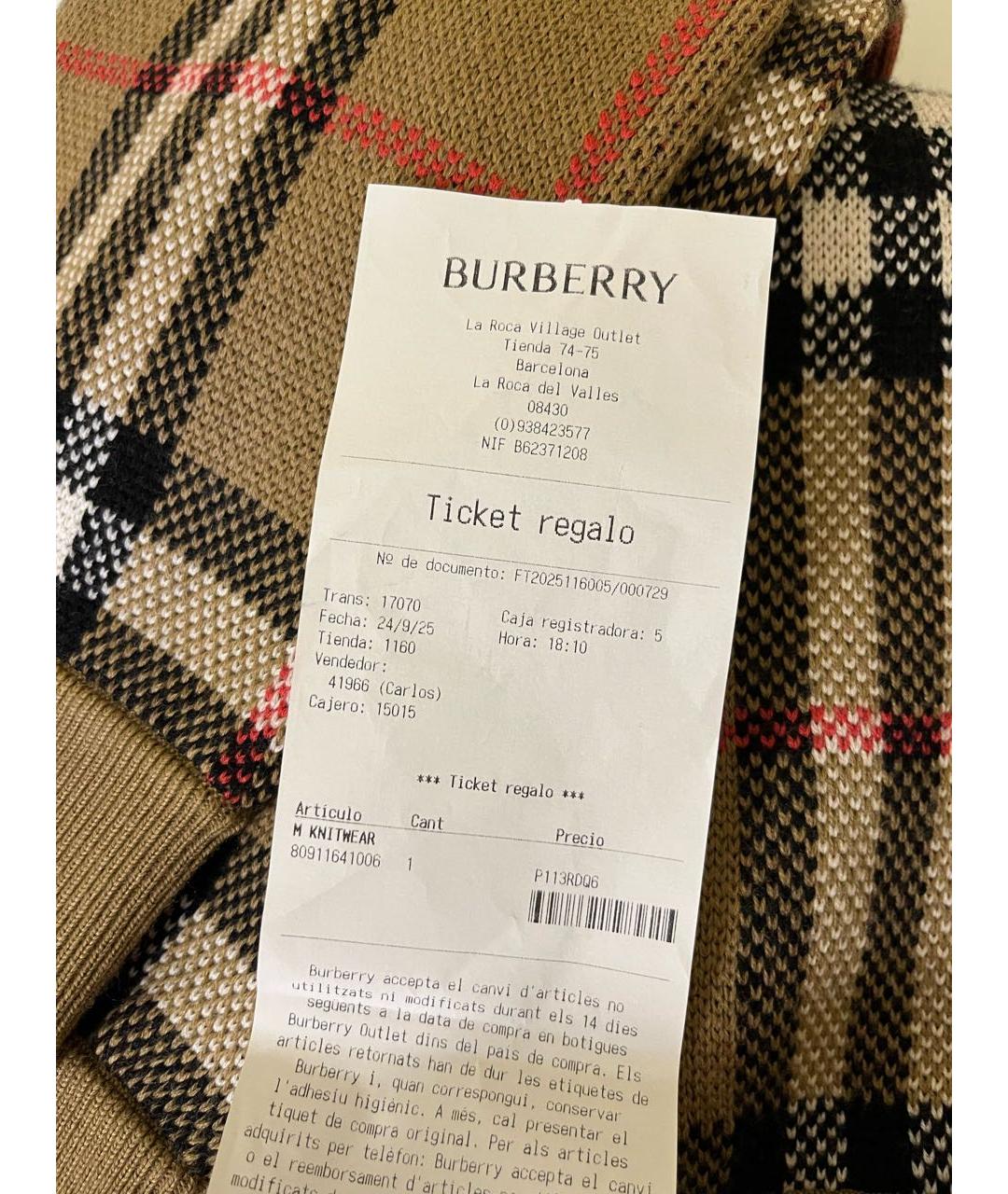 BURBERRY Бежевый шерстяной кардиган, фото 5