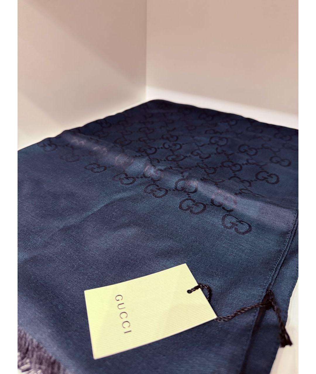GUCCI Темно-синий шарф, фото 2
