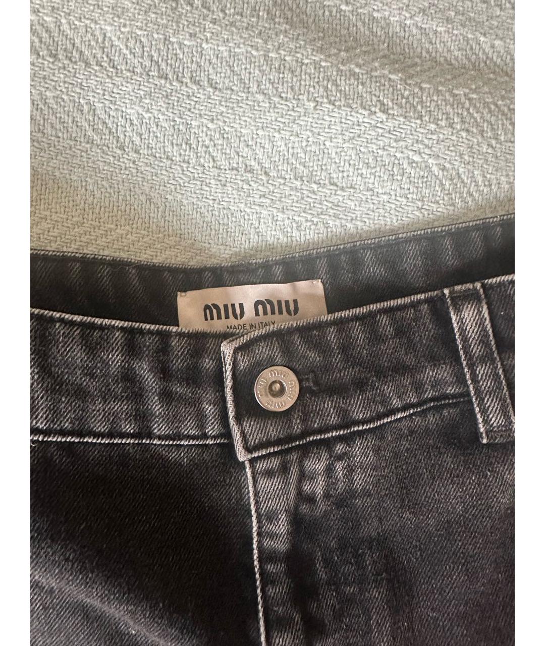 MIU MIU Черные деним шорты, фото 4