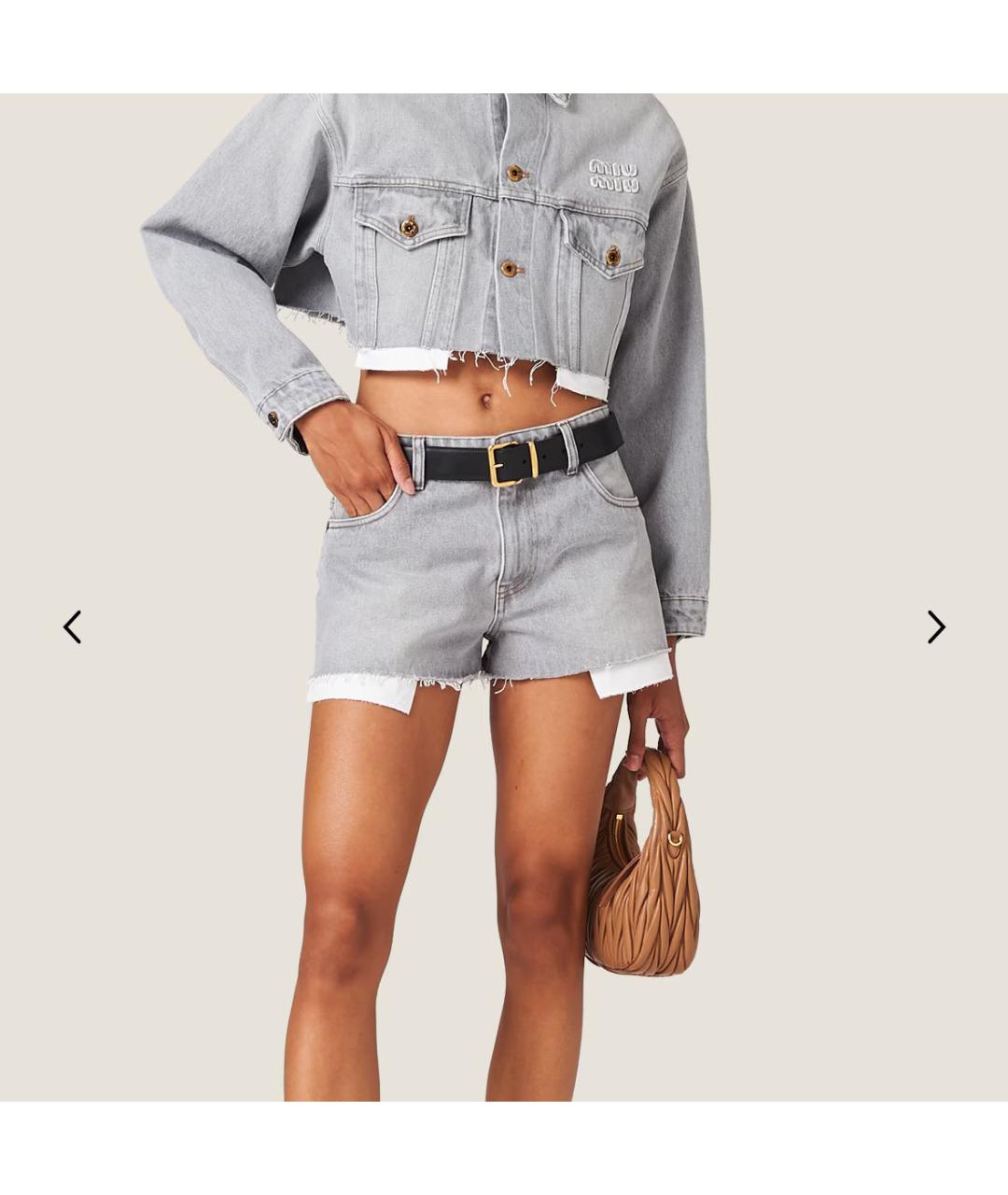 MIU MIU Черные деним шорты, фото 5