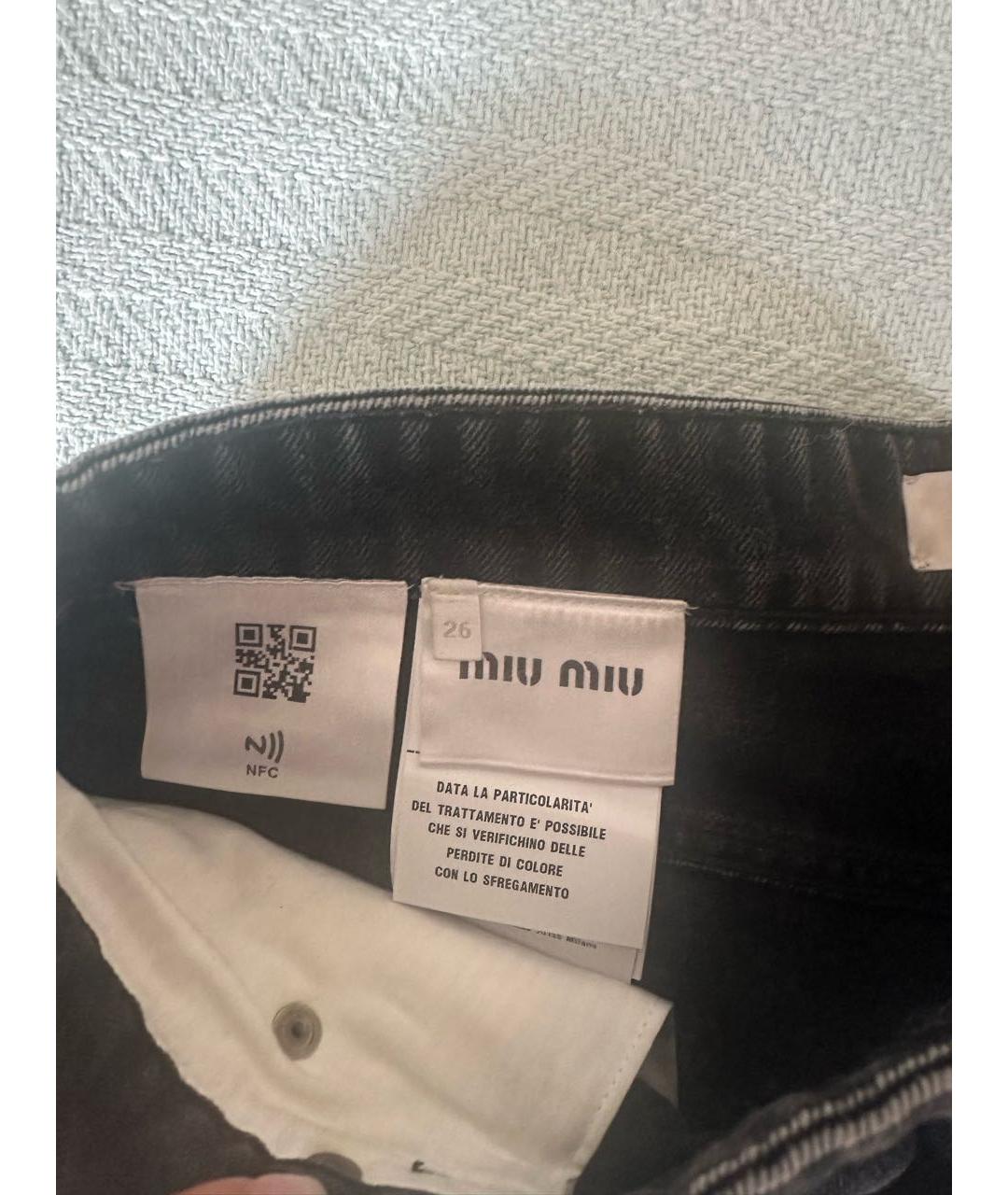 MIU MIU Черные деним шорты, фото 3