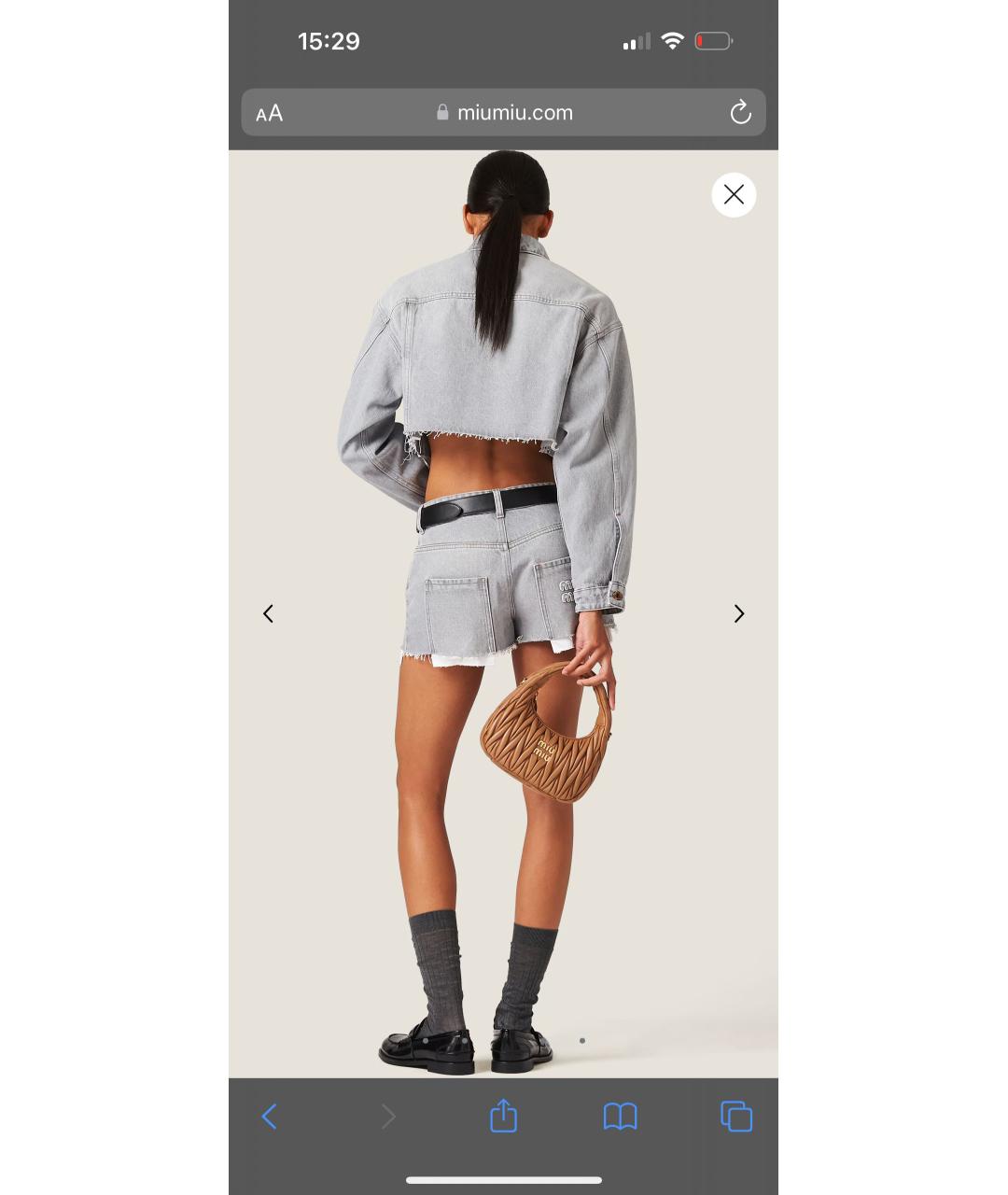 MIU MIU Черные деним шорты, фото 6