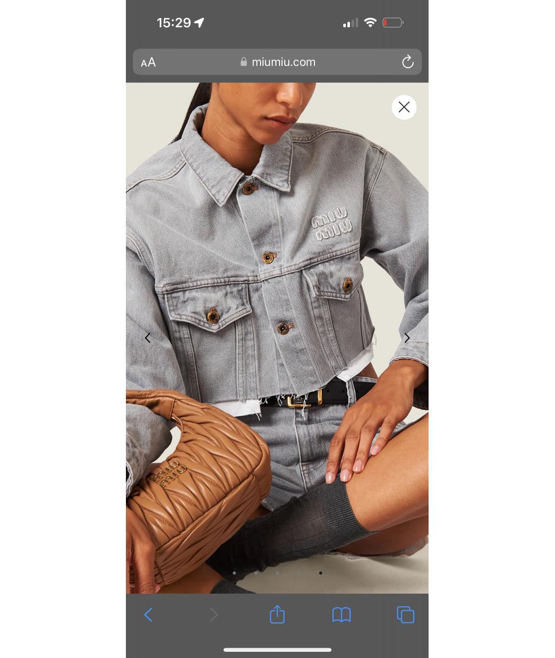 MIU MIU Черные деним шорты, фото 7