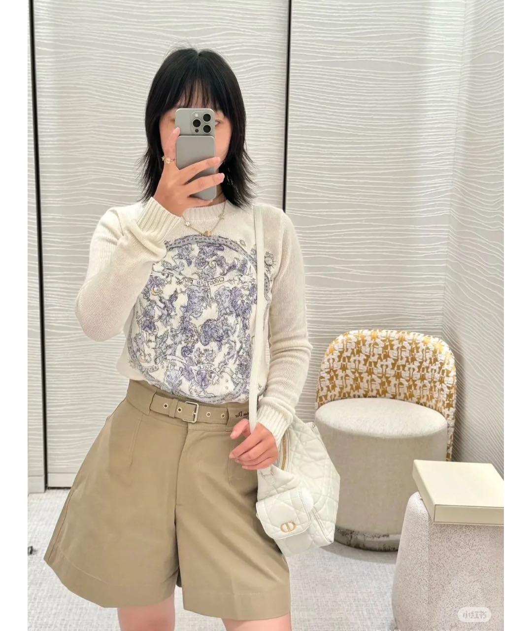 CHRISTIAN DIOR Белый кашемировый джемпер / свитер, фото 4