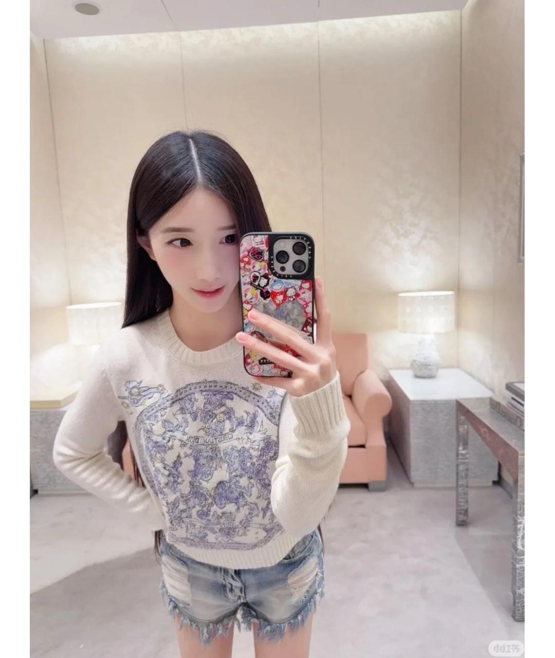 CHRISTIAN DIOR Белый кашемировый джемпер / свитер, фото 5