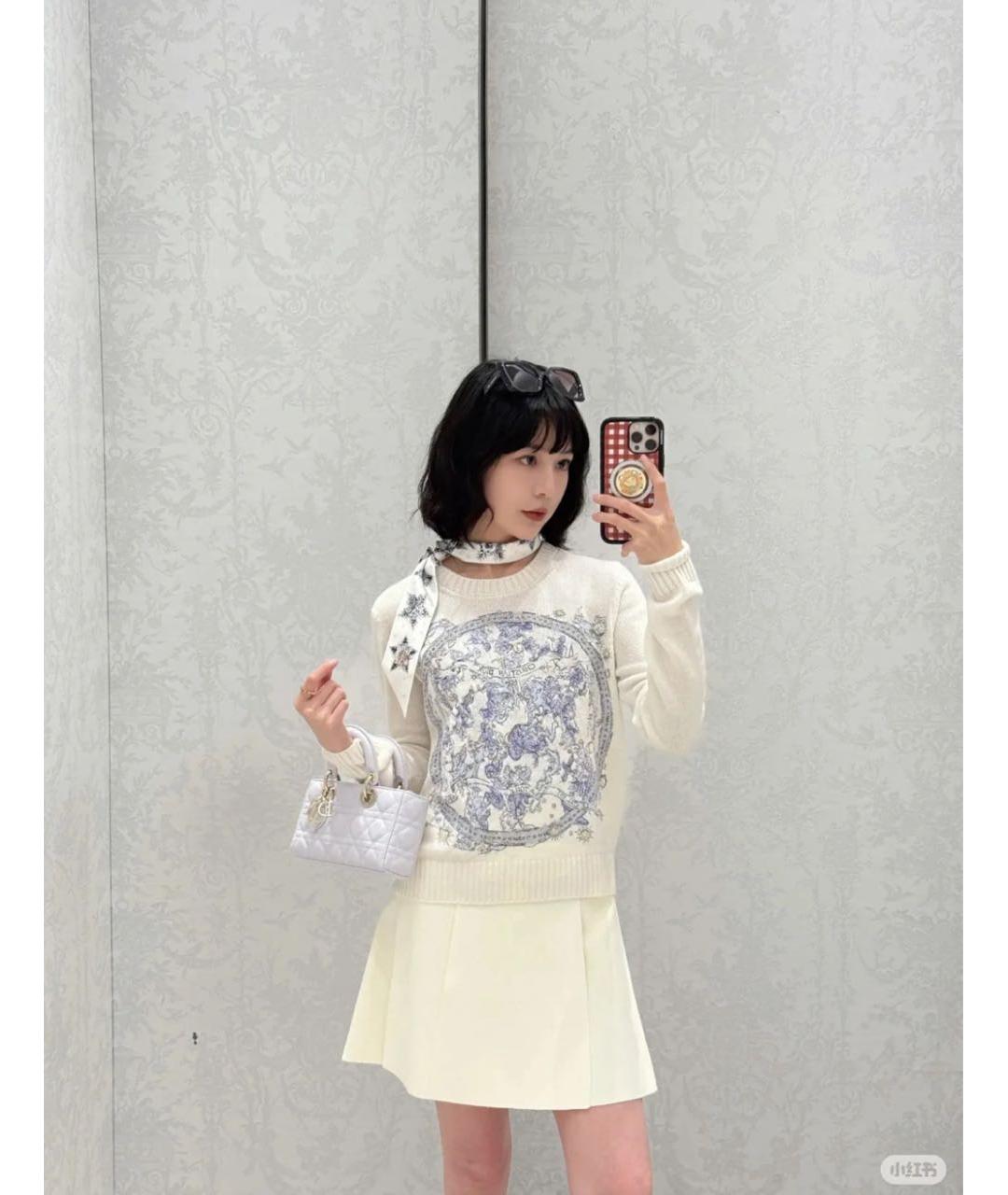 CHRISTIAN DIOR Белый кашемировый джемпер / свитер, фото 6