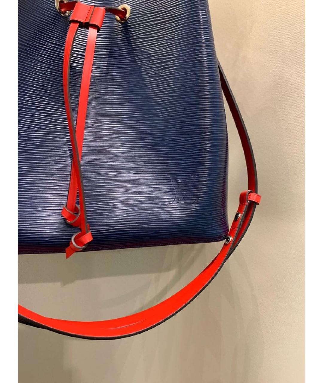 LOUIS VUITTON Синяя кожаная сумка тоут, фото 6