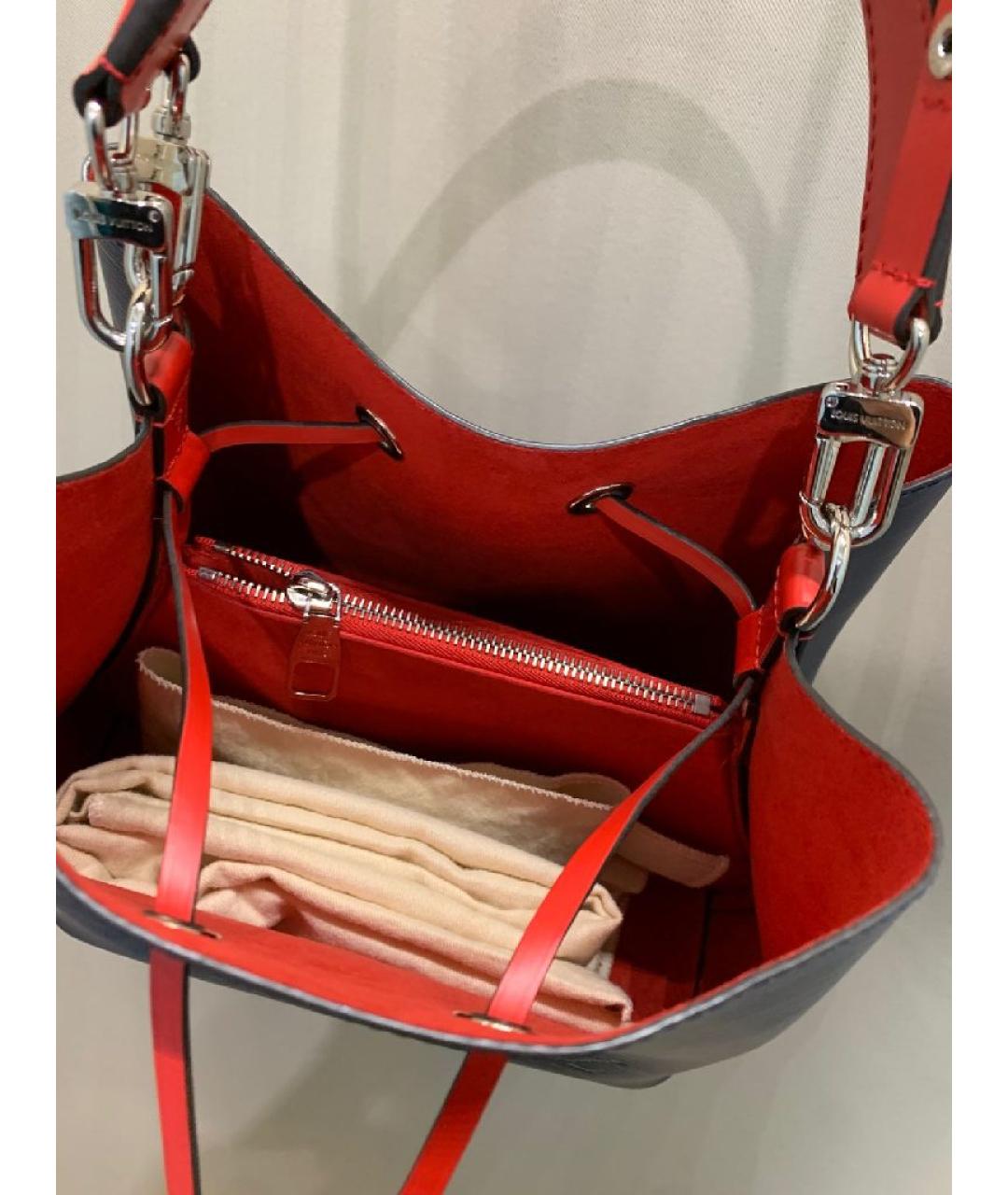 LOUIS VUITTON Синяя кожаная сумка тоут, фото 4