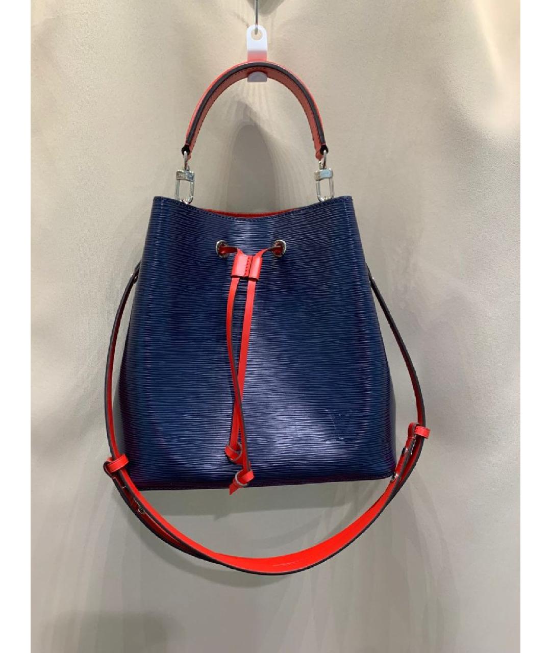 LOUIS VUITTON Синяя кожаная сумка тоут, фото 10