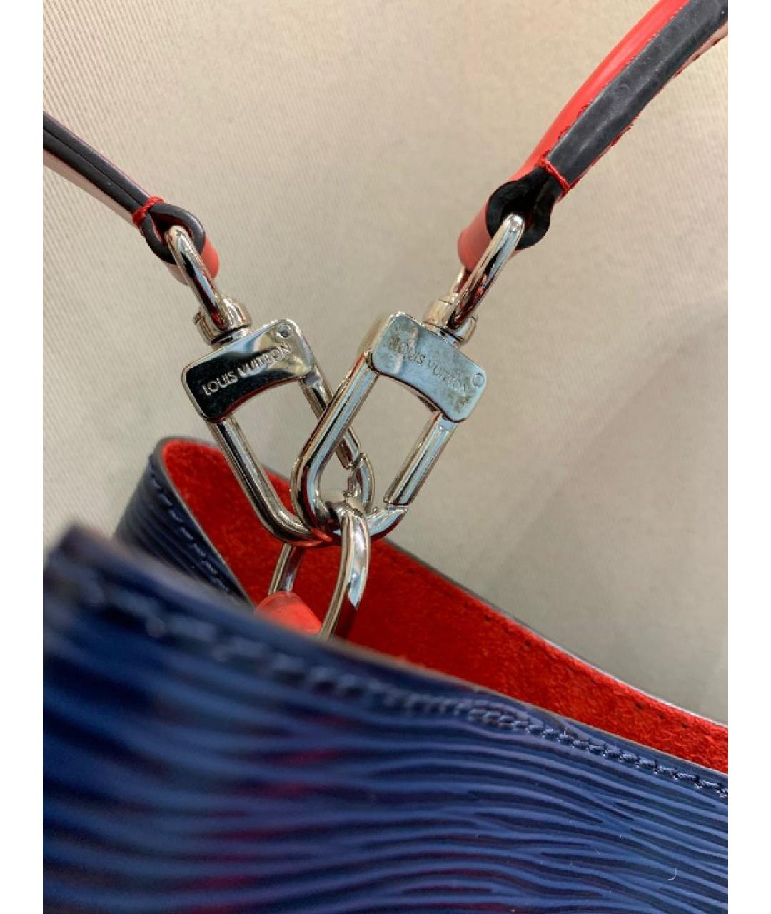 LOUIS VUITTON Синяя кожаная сумка тоут, фото 7