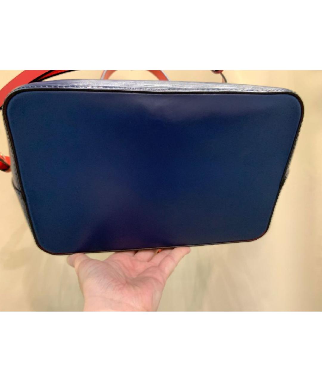 LOUIS VUITTON Синяя кожаная сумка тоут, фото 5
