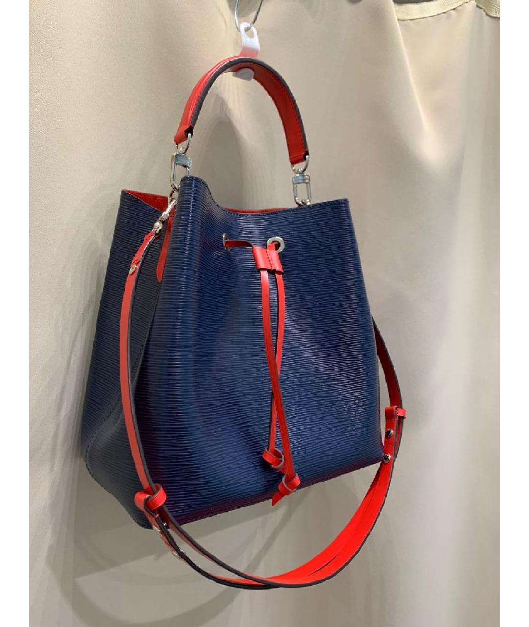 LOUIS VUITTON Синяя кожаная сумка тоут, фото 2