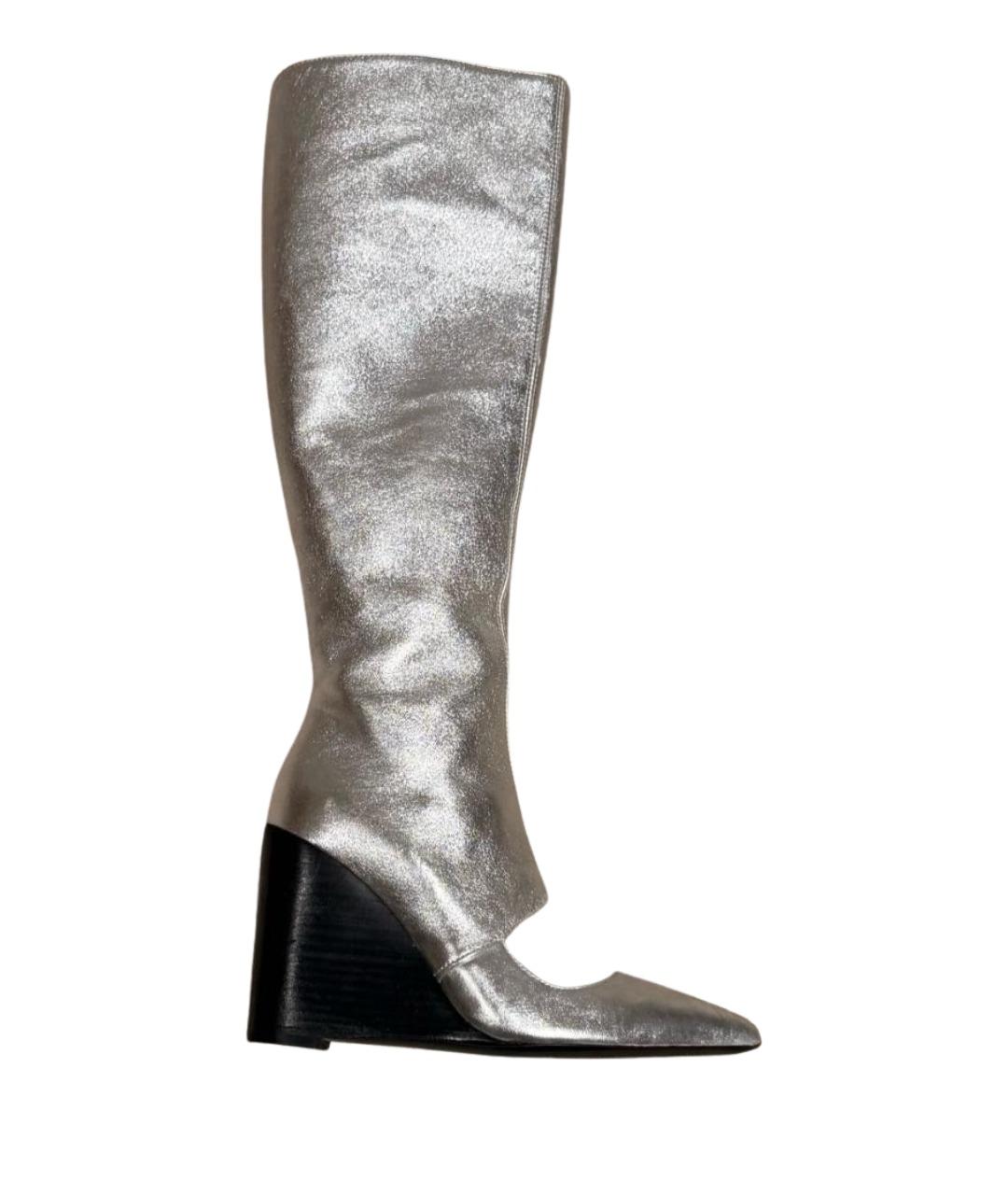 J.W.ANDERSON Серебряные кожаные сапоги, фото 1