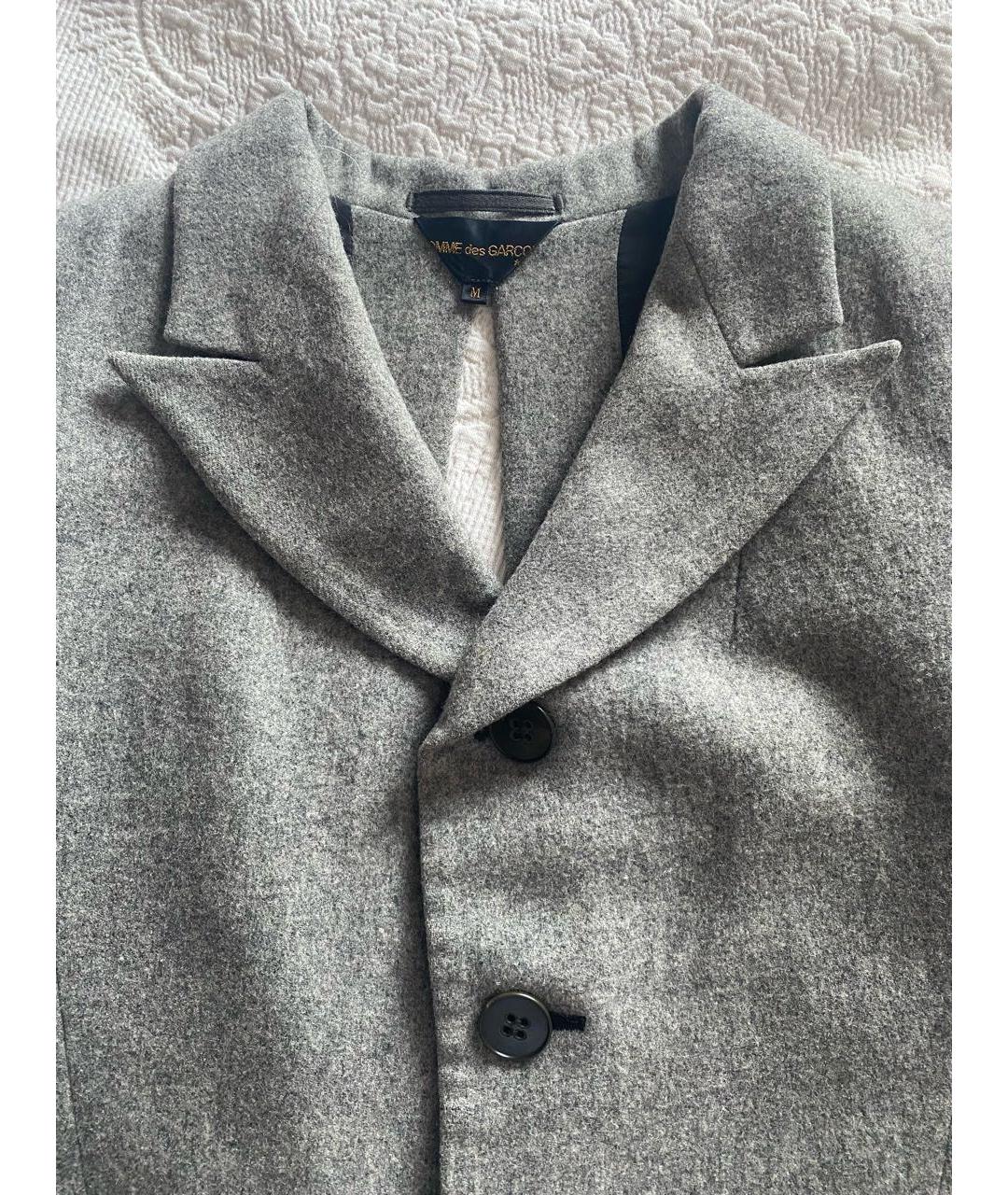 COMME DES GARÇONS Серый шерстяной жакет/пиджак, фото 6