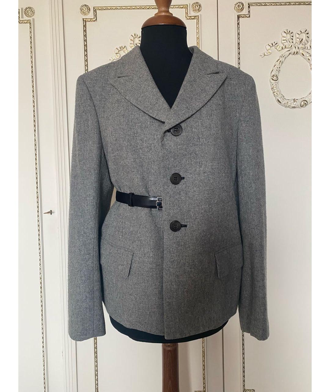 COMME DES GARÇONS Серый шерстяной жакет/пиджак, фото 3