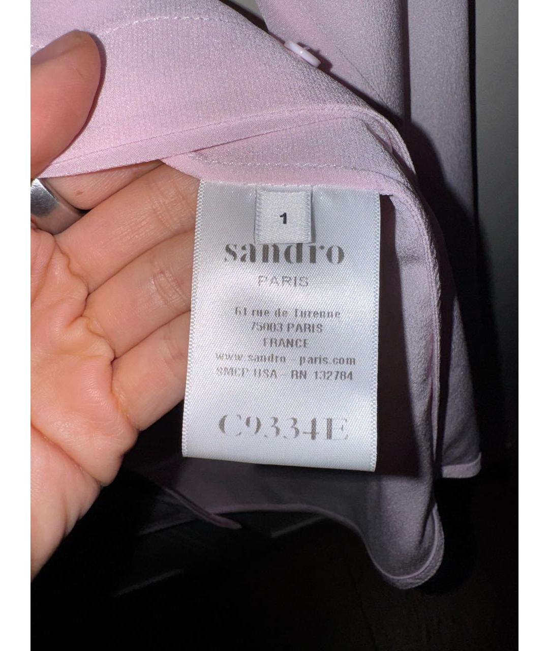 SANDRO Розовая шелковая блузы, фото 4