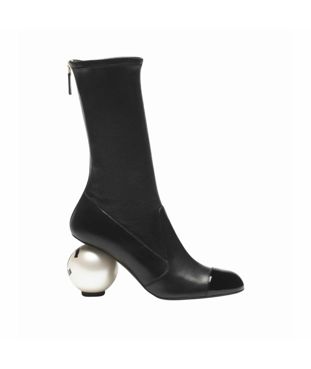CHANEL Черные кожаные ботильоны, фото 1