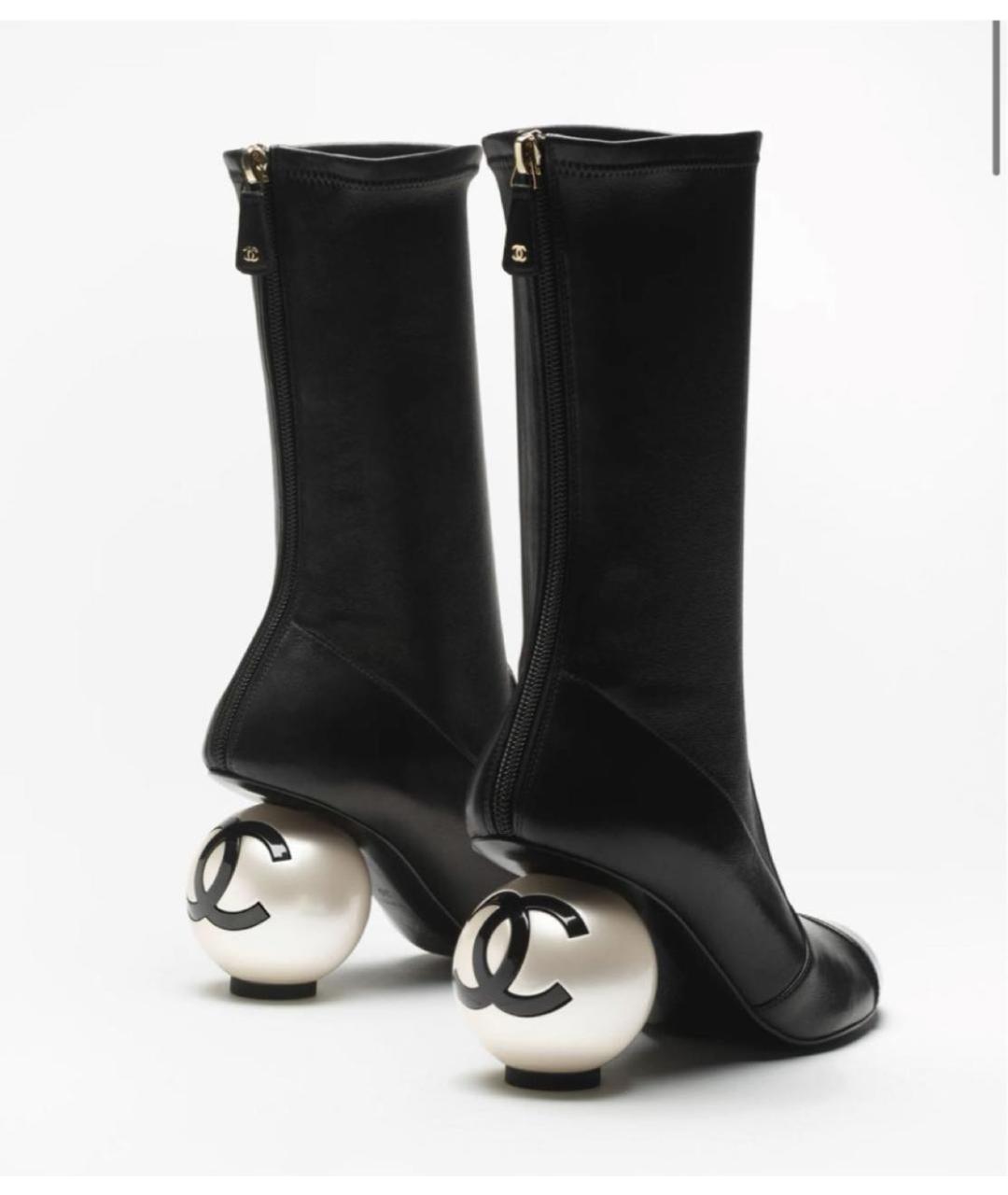 CHANEL Черные кожаные ботильоны, фото 3