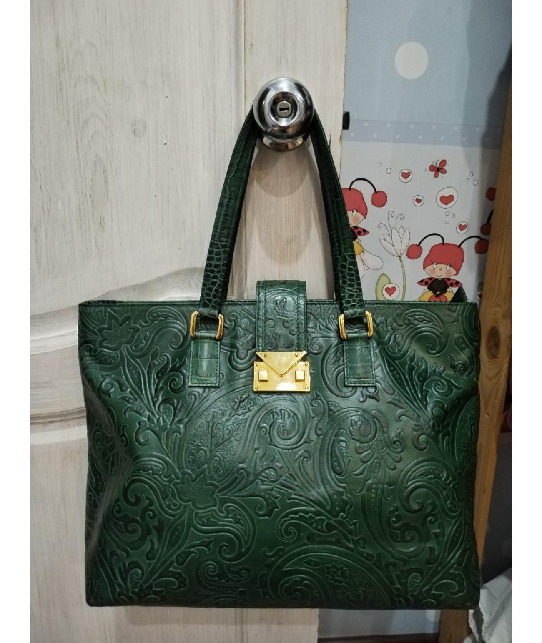 ETRO Зеленая кожаная сумка через плечо, фото 8