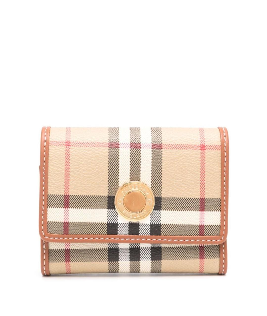 BURBERRY Бежевый кожаный кошелек, фото 1