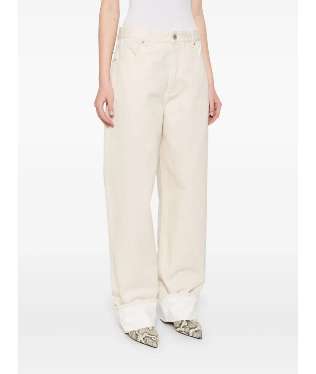 BOTTEGA VENETA Бежевые хлопковые прямые джинсы, фото 3