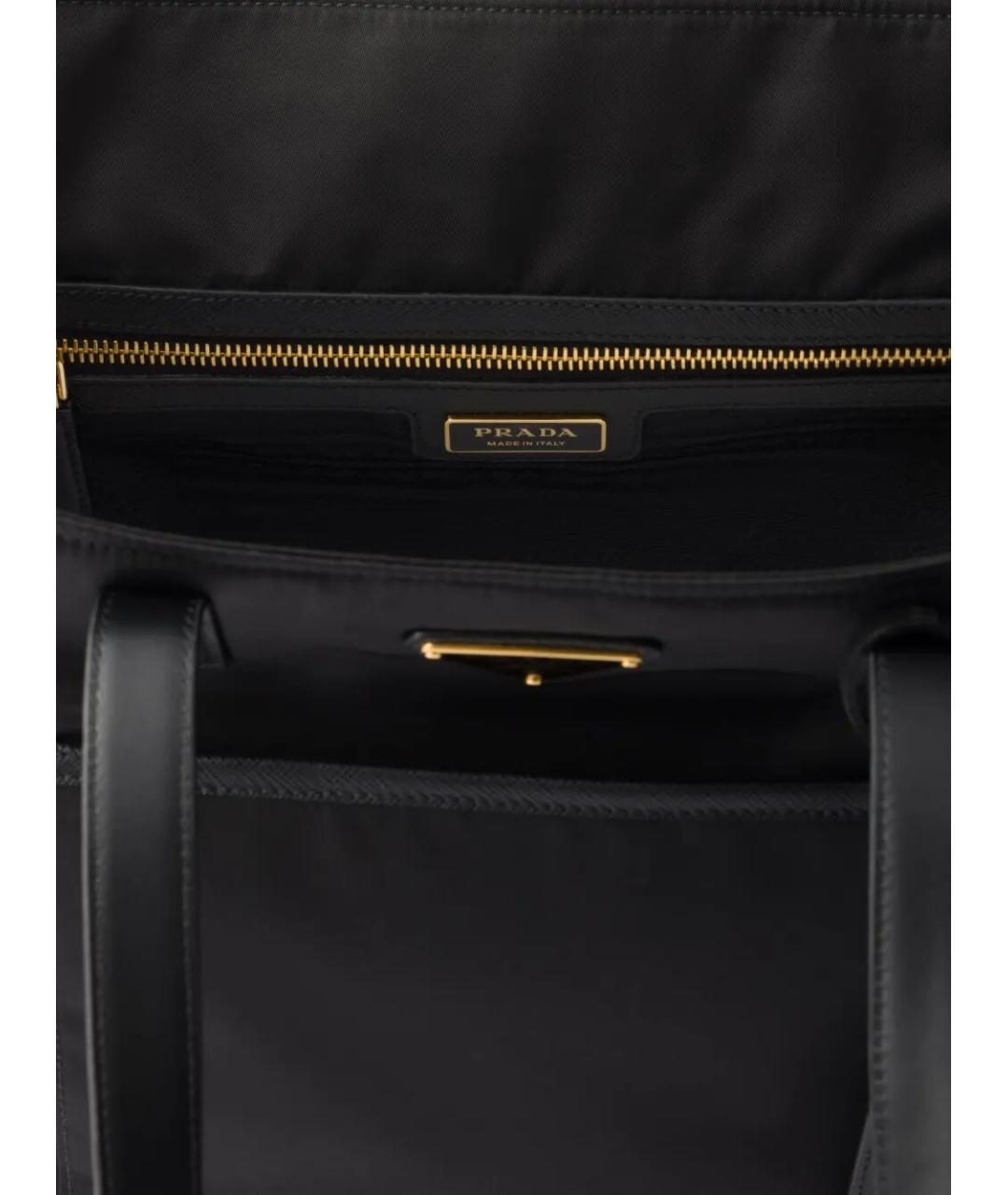 PRADA Черная синтетическая сумка тоут, фото 4