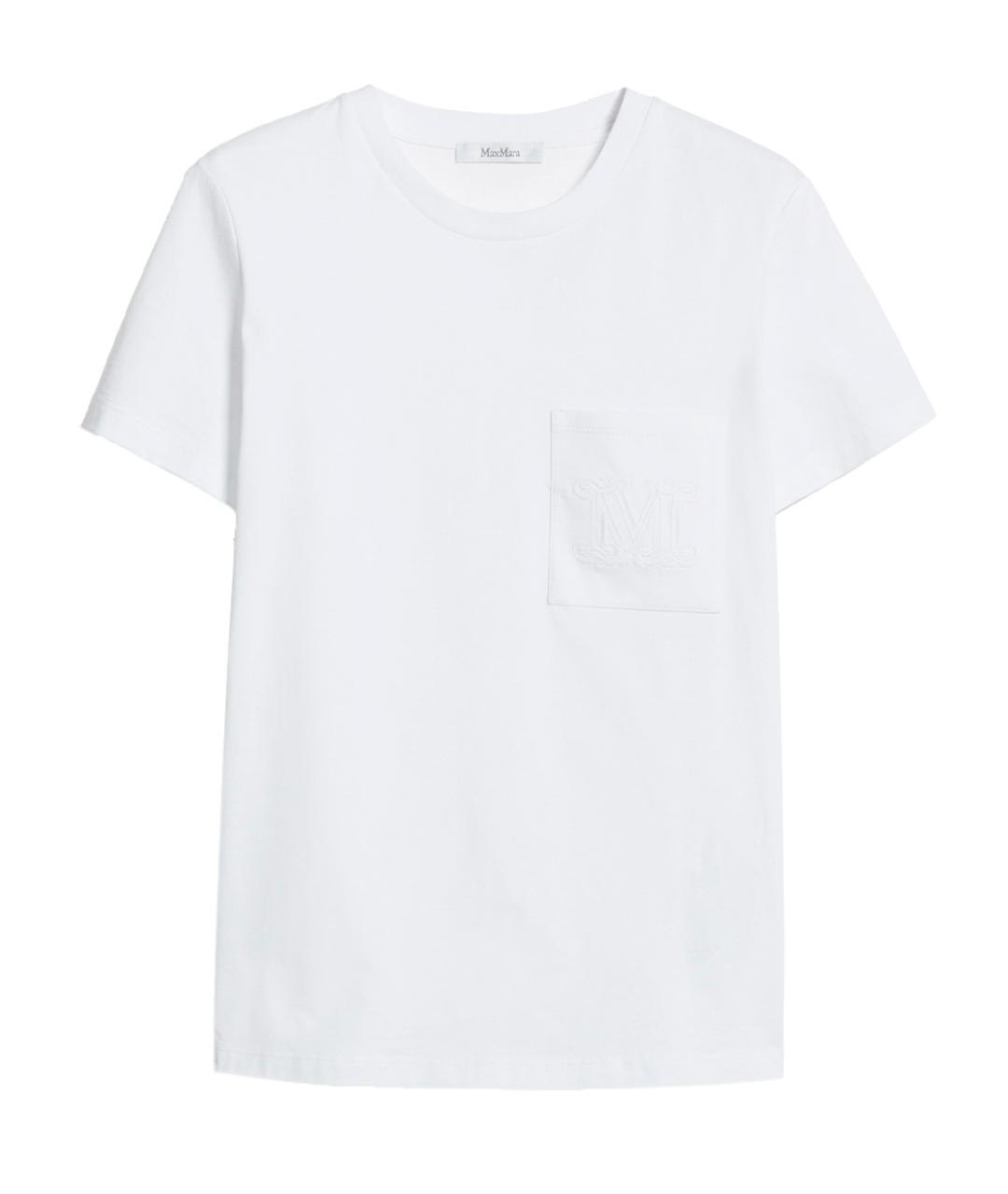 MAX MARA Белая хлопковая футболка, фото 1