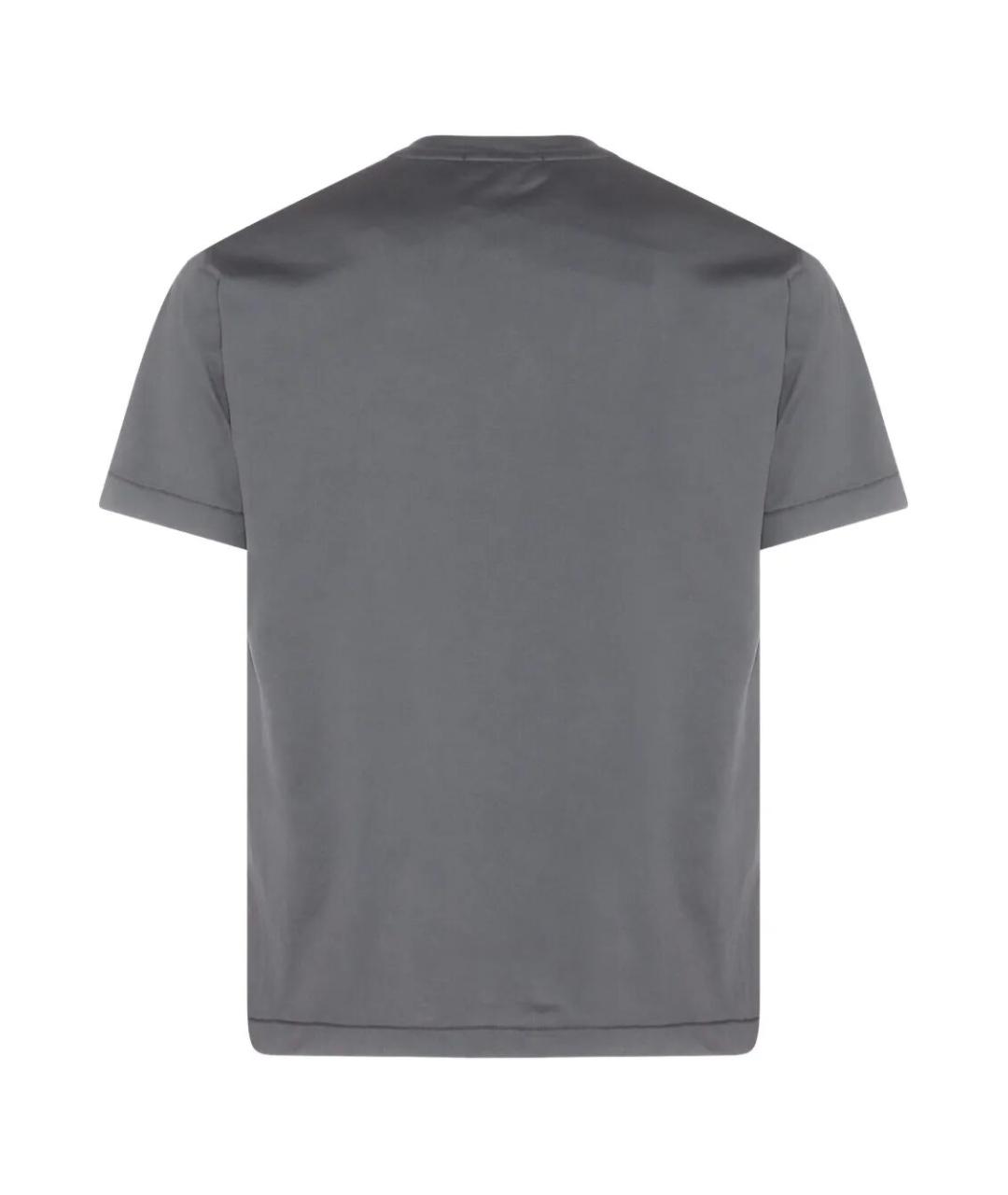 STONE ISLAND Серая хлопковая футболка, фото 2