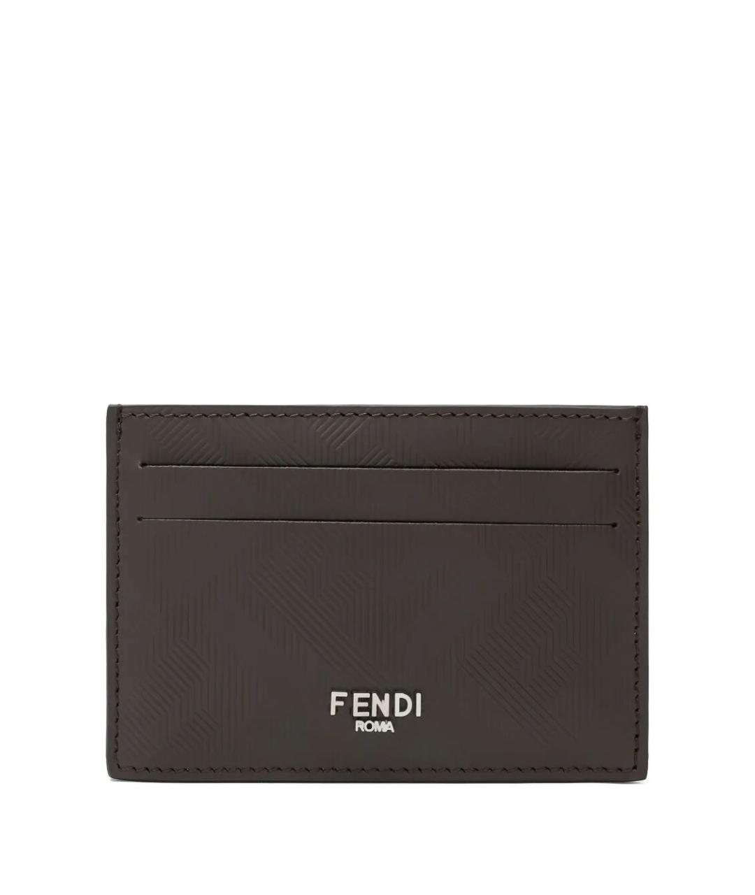 FENDI Коричневый кожаный кардхолдер, фото 1