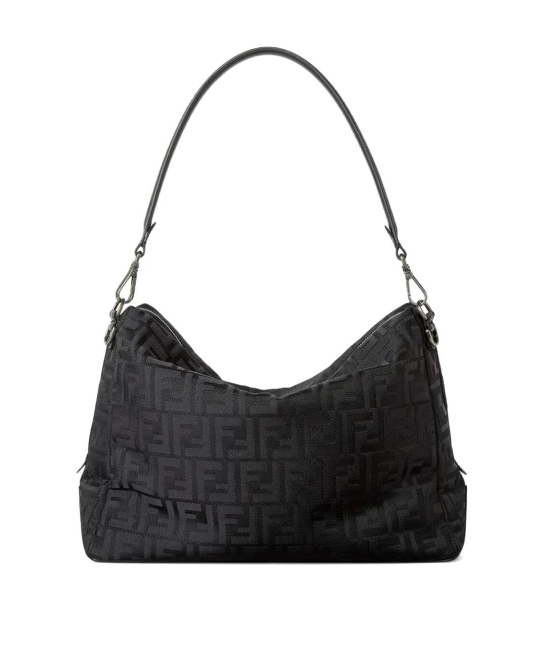 FENDI Черная жаккардовая сумка на плечо, фото 2