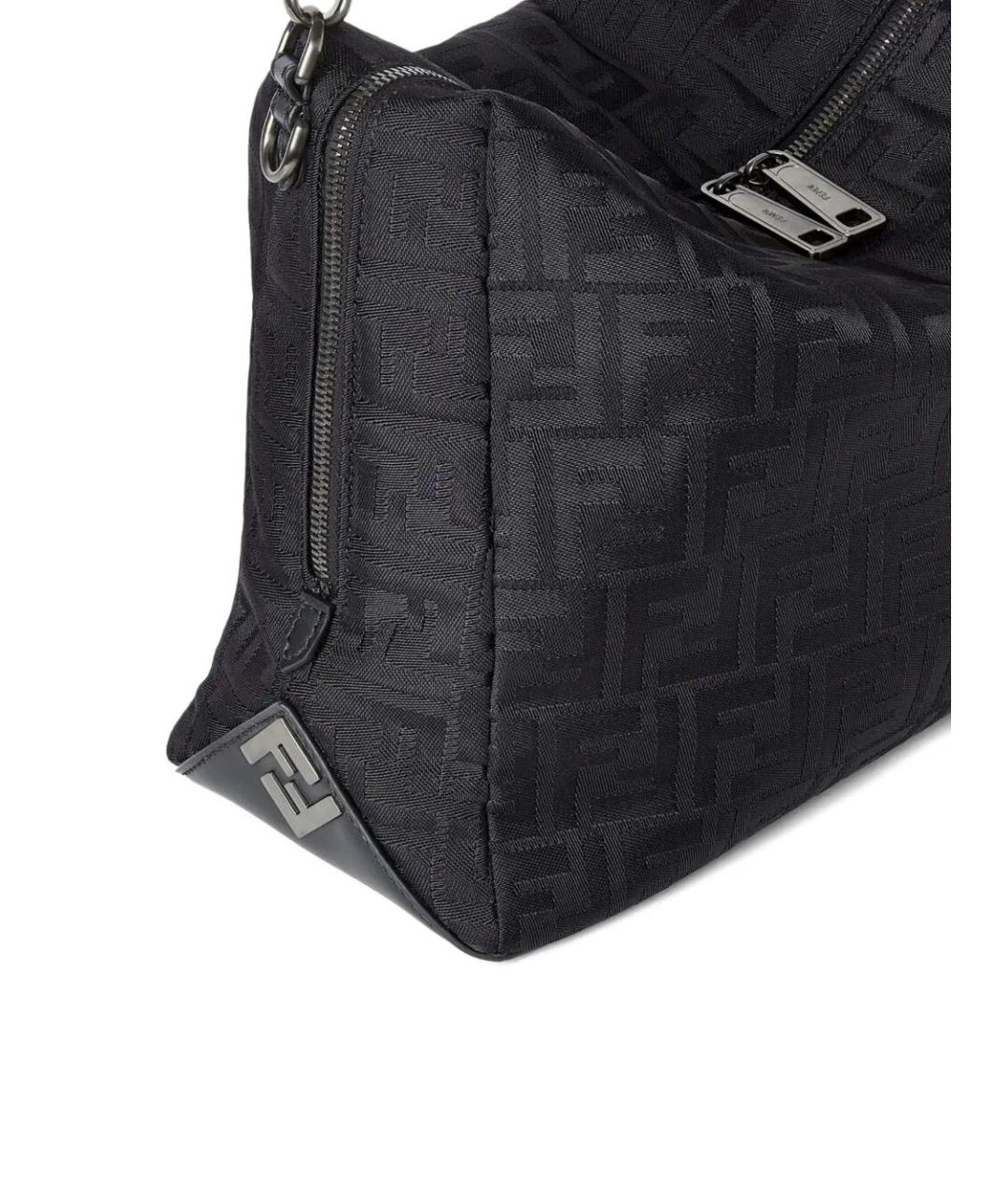 FENDI Черная жаккардовая сумка на плечо, фото 4