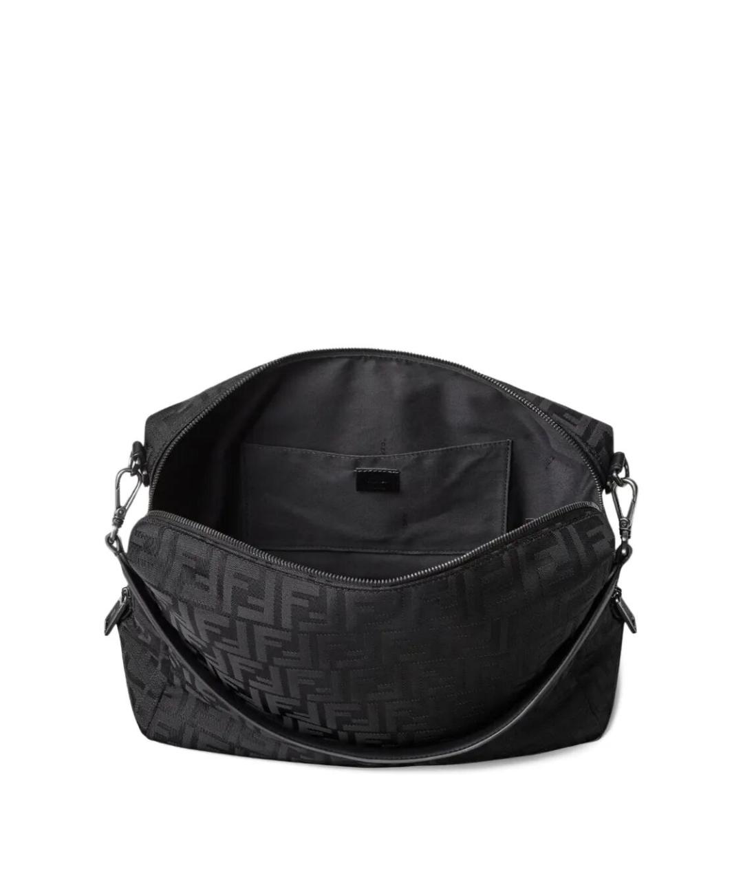 FENDI Черная жаккардовая сумка на плечо, фото 3