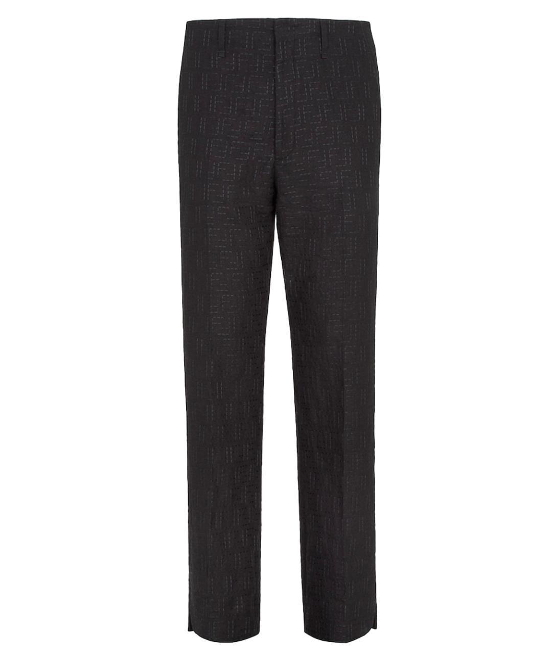 FENDI Черные льняные повседневные брюки, фото 1