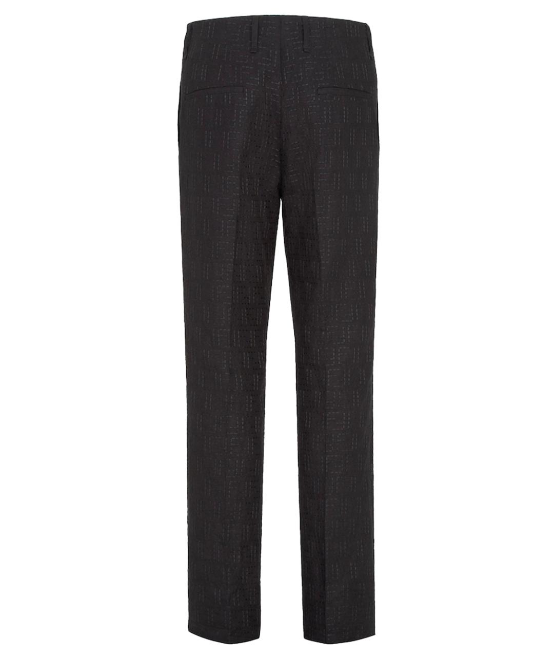 FENDI Черные льняные повседневные брюки, фото 2