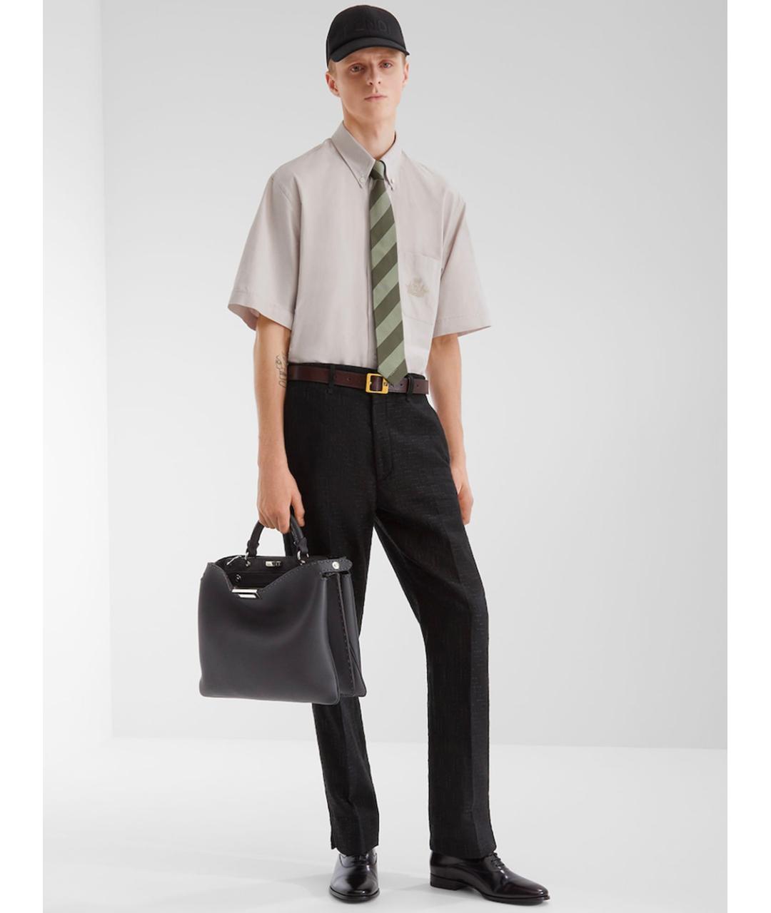 FENDI Черные льняные повседневные брюки, фото 3