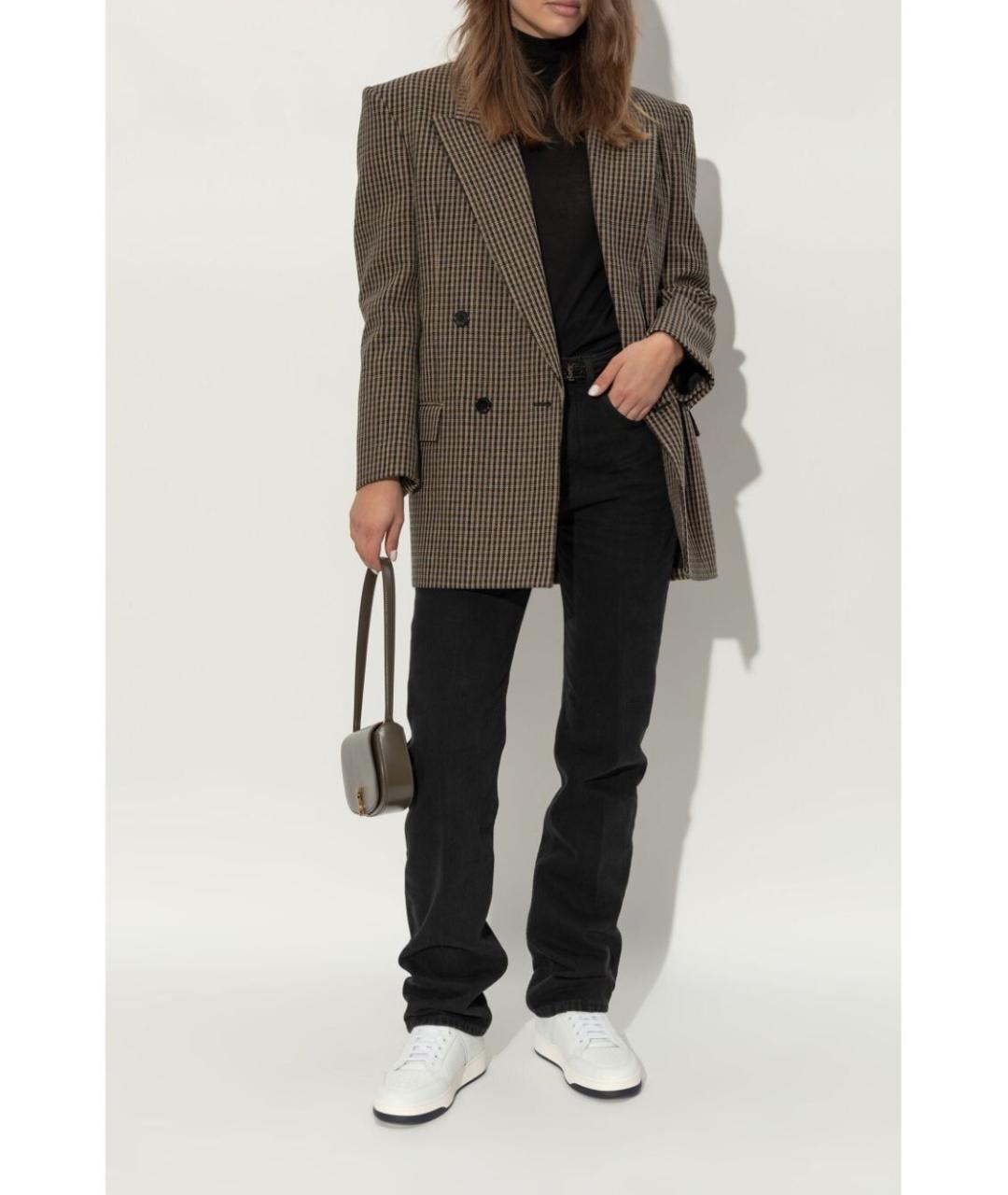 SAINT LAURENT Белые кожаные низкие кроссовки / кеды, фото 6