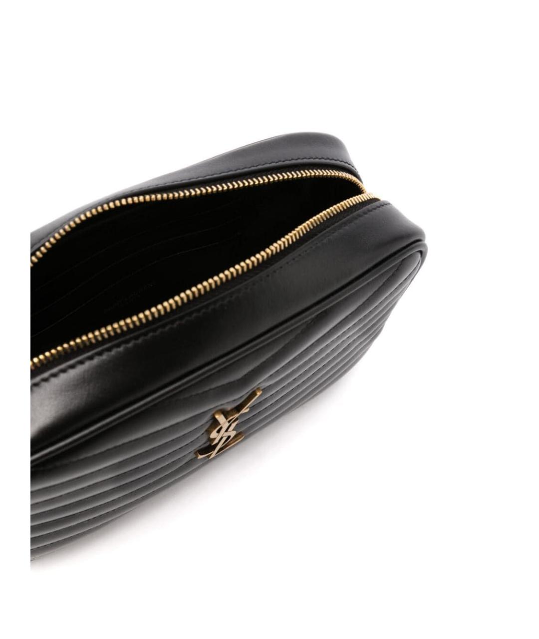 SAINT LAURENT Черная кожаная сумка через плечо, фото 5